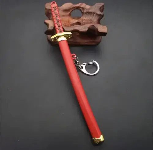 Anime Red Roronoa Zoro Sword Key Chain + Holder Size ONE SIZE - 4 Thumbnail