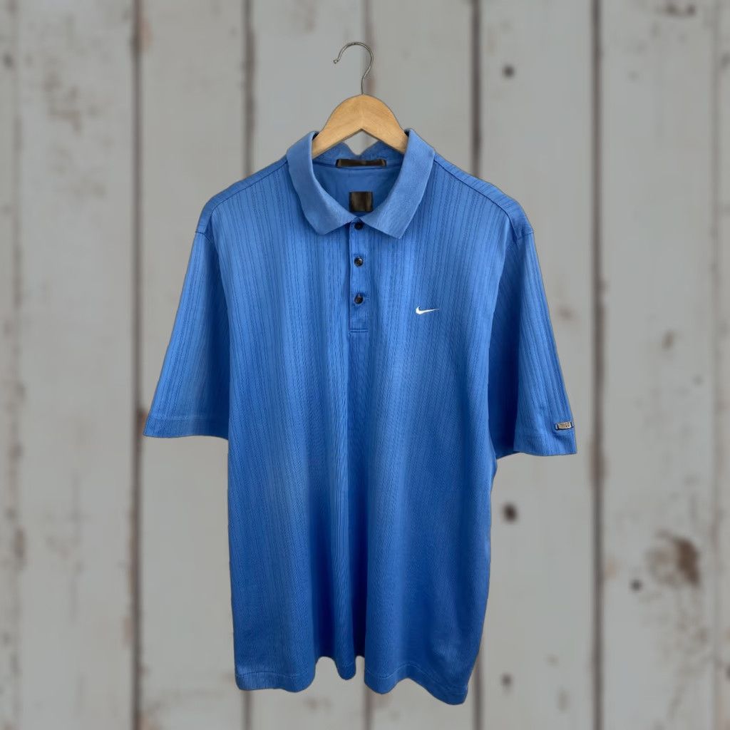 Nike VINTAGE Nike Golf polo T-shirt XL Blue 90s Tiger Woods Mens Polo Size US XL / EU 56 / 4 - 1 Thumbnail