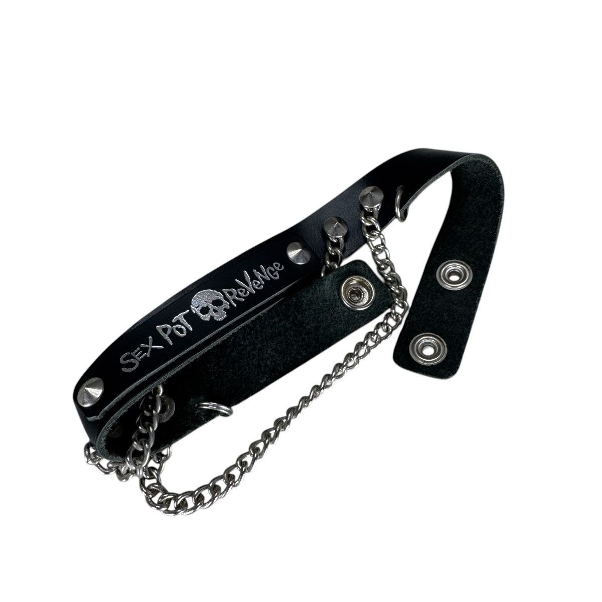 Sex Pot ReVeNGe 🌟SEX POT REVENGE SKULL GRAFFITI LEATHER WRISTBAND Size ONE SIZE - 7 Thumbnail