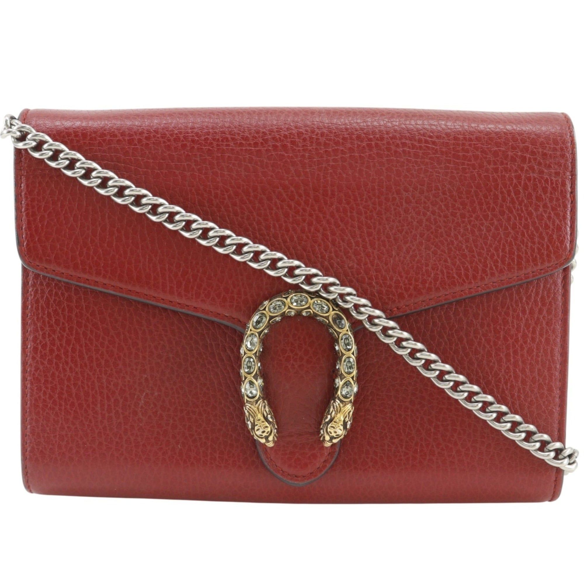 Gucci Gucci Dionysus Chain Wallet Shoulder Bag 401231 Calfskin Red Snap Button Women's Size ONE SIZE - 1 Thumbnail