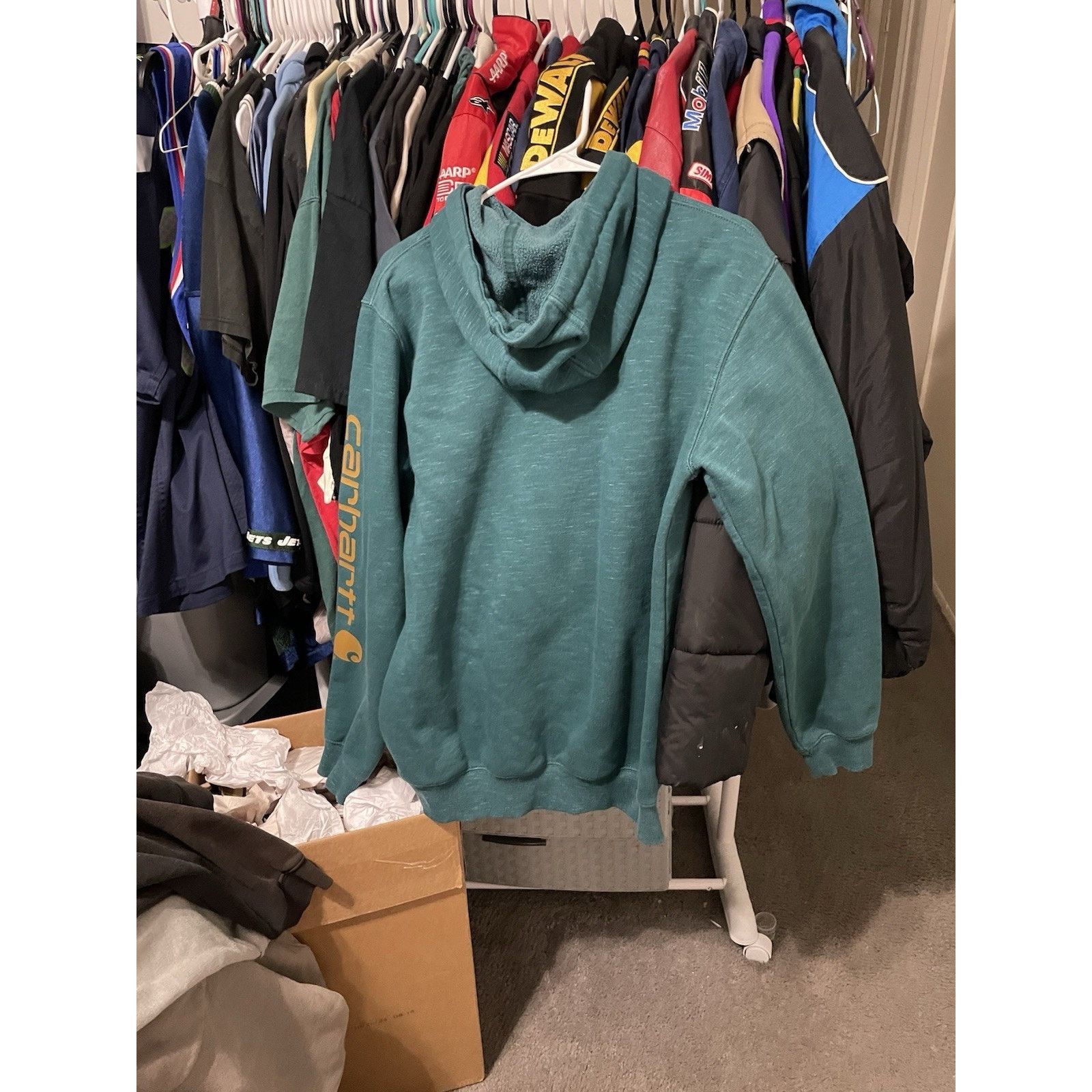Carhartt Size S-Carhartt Loose Fit Midweight Logo Sleeve Hoodie Green Size US M / EU 48-50 / 2 - 2 Thumbnail