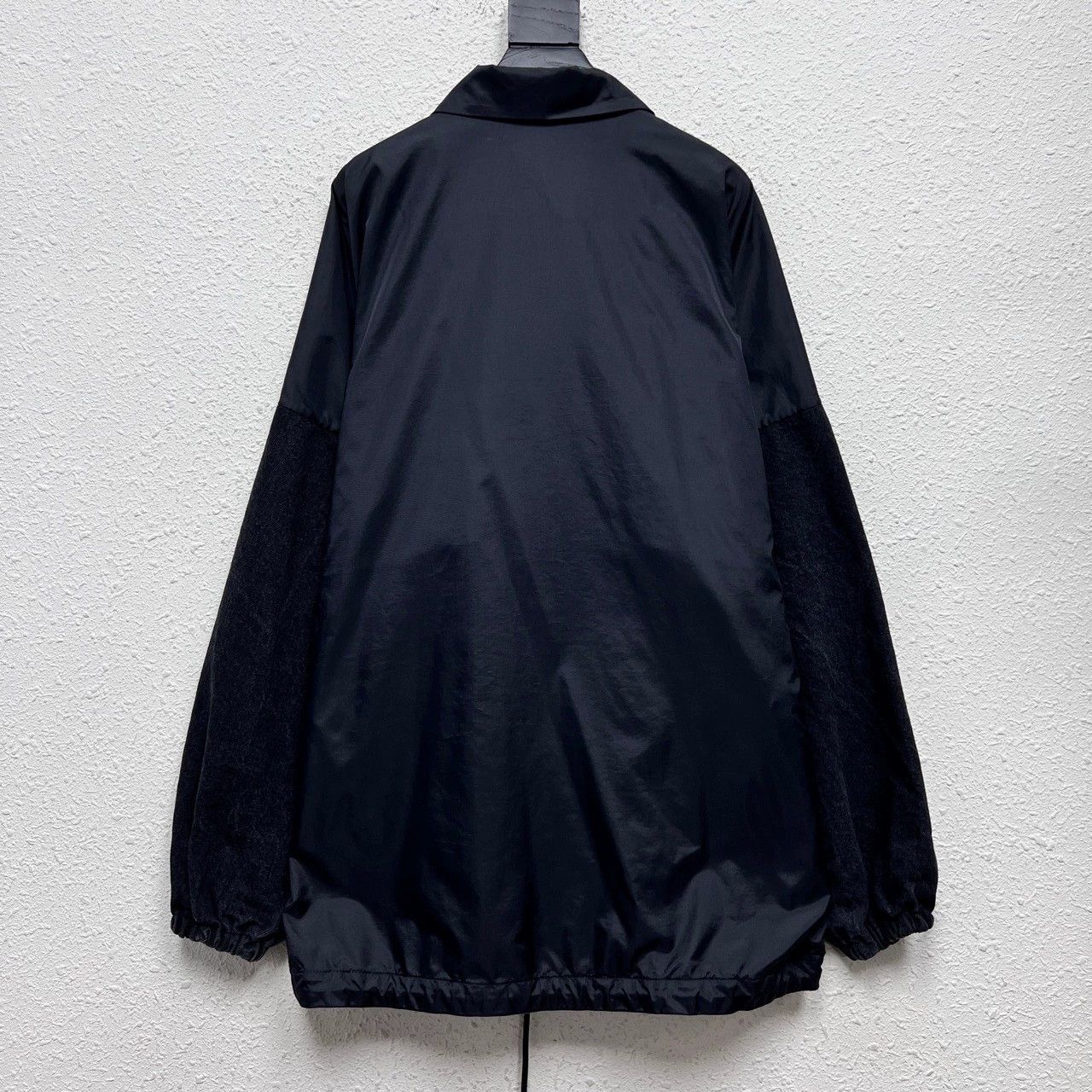 Balenciaga Balenciaga Black Denim Jacket with White Logo Size US S / EU 44-46 / 1 - 2 Thumbnail