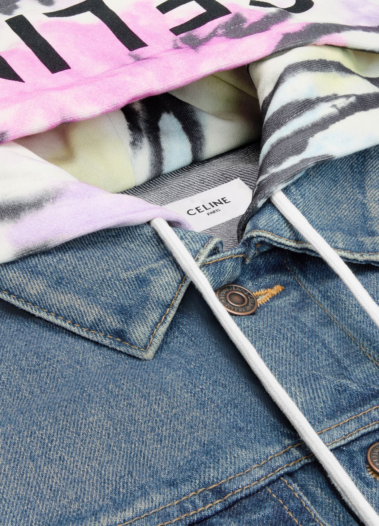Celine o1bcso1str0824 V-Shaped Trucker Jacket in Blue Size US XS / EU 42 / 0 - 3 Thumbnail