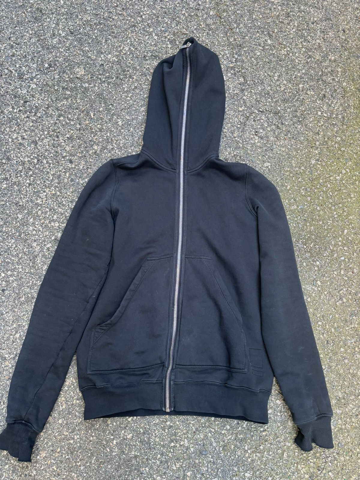 image of Rick Owens x Rick Owens Drkshdw Black Gimp Full Zip Hoodie, Men's (Size Large)