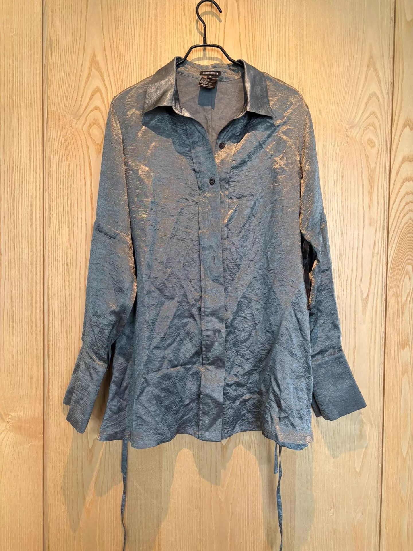 Ann Demeulemeester ANN DEMEULEMEESTER Linen LS Shirt Blue Gray 38 Size XS / US 0-2 / IT 36-38 - 1 Thumbnail