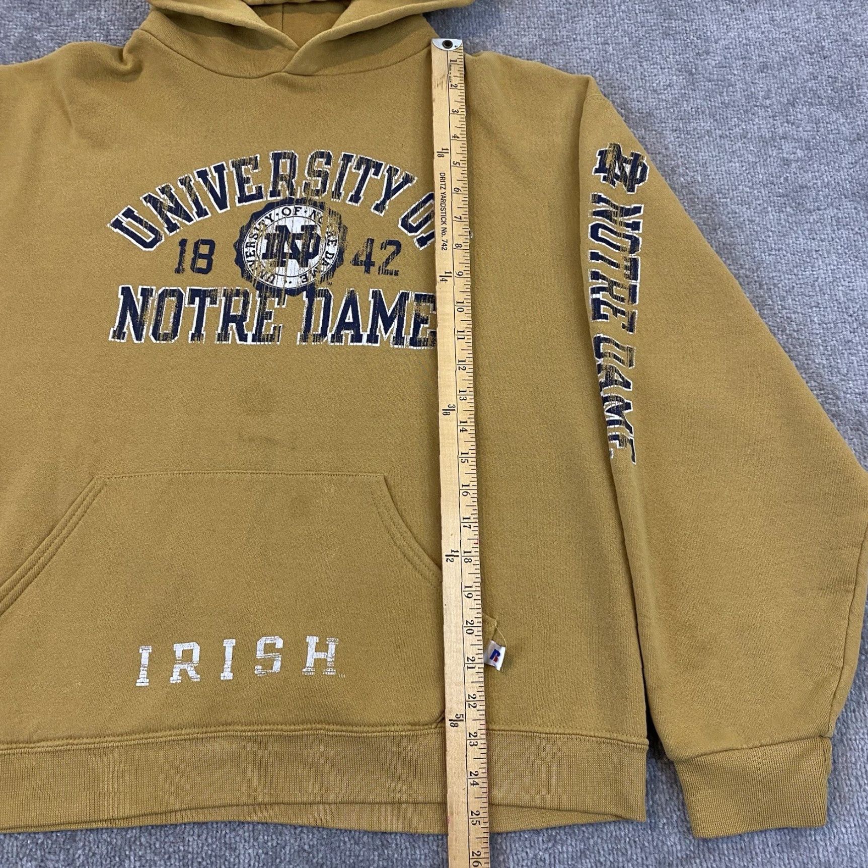 Russell Athletic NOTRE DAME Sweatshirt Mens Large Brown Russell Athletics Hoodie Jacket Irish Y2K Size US L / EU 52-54 / 3 - 5 Thumbnail