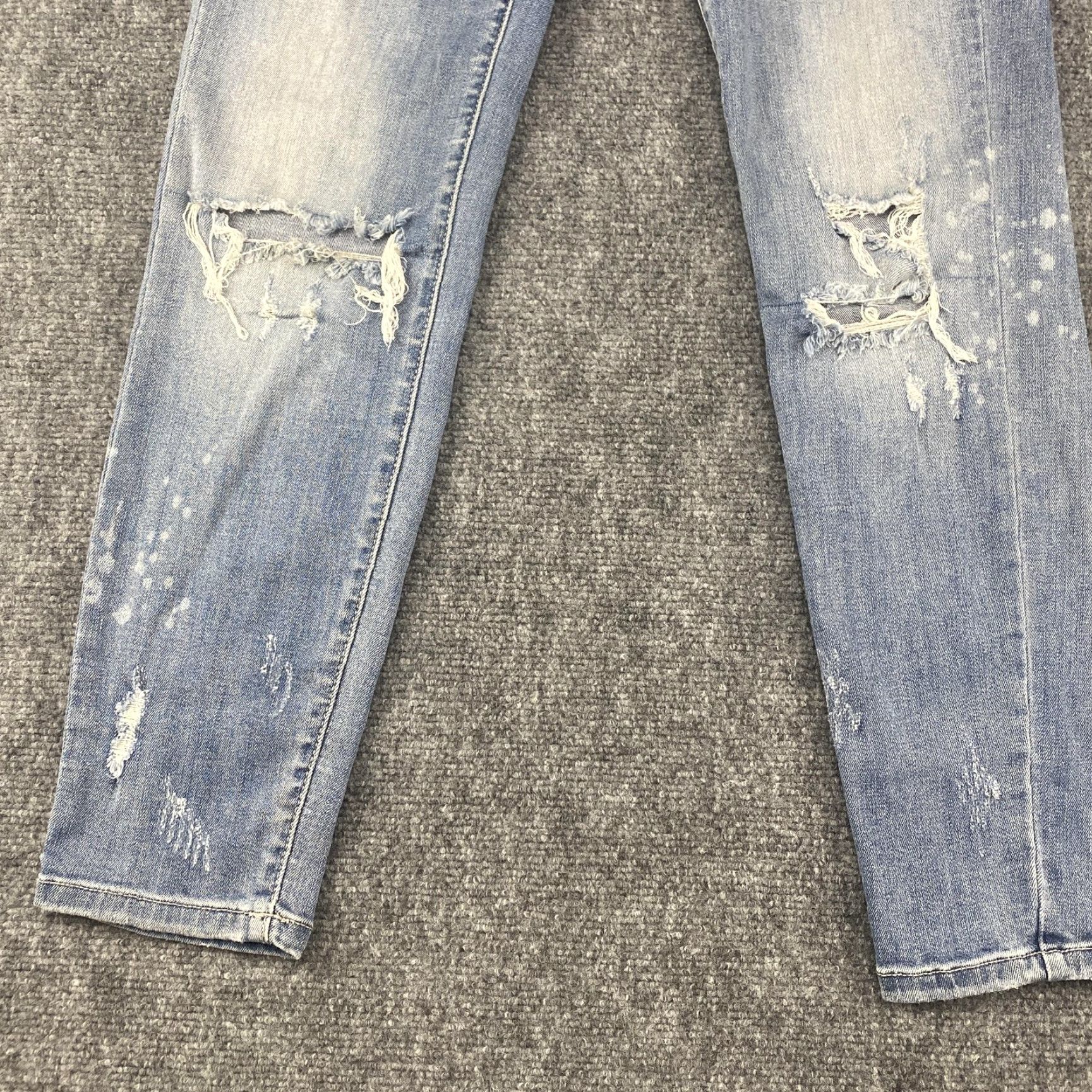 Vintage Judy Blue Jeans Womens 29 Skinny Distressed Light Wash Stretch Denim Slim Mid Rise Pockets Zip Size 29" - 4 Thumbnail