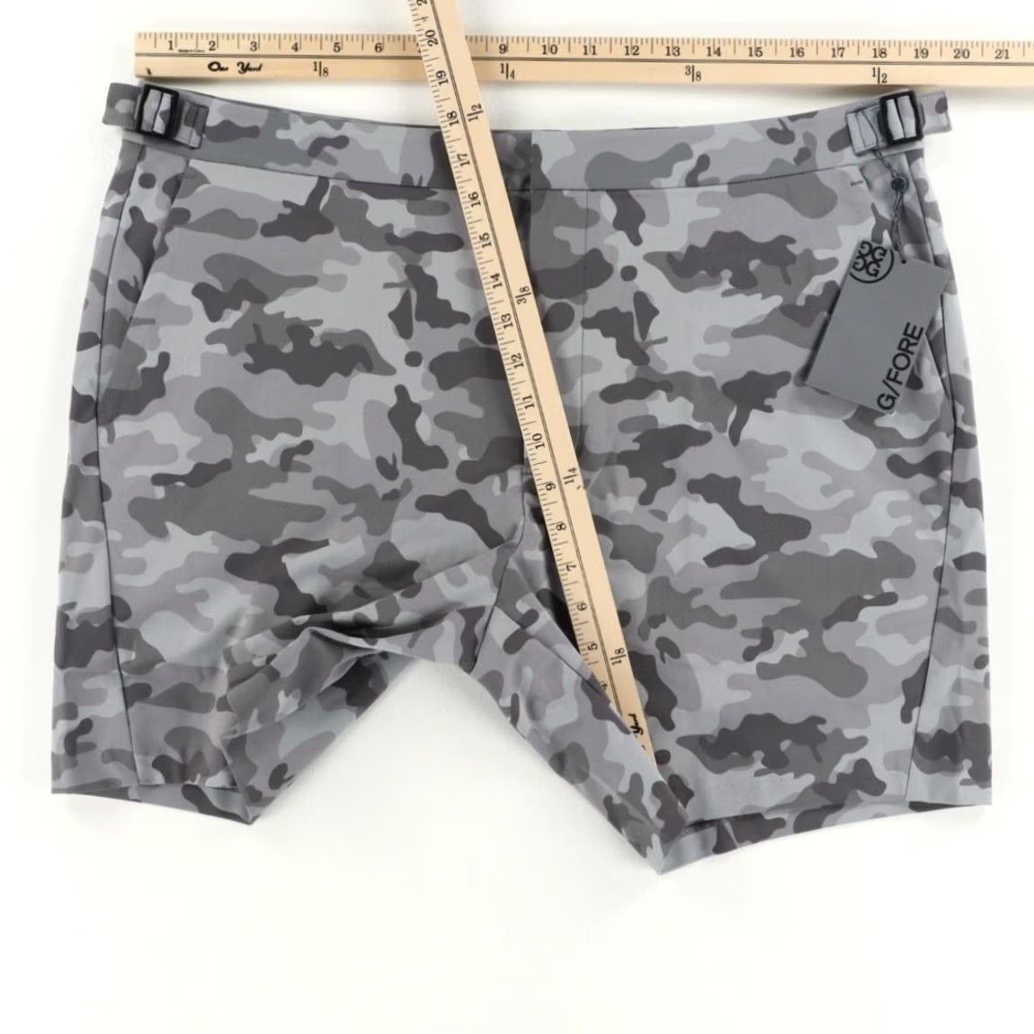 G/FORE G/Fore Tech Tab Woven Golf Shorts Gray Camouflage Men's 36 Size US 36 / EU 52 - 3 Thumbnail