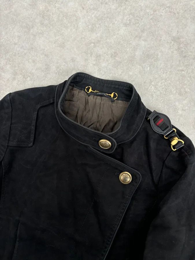 Gucci AW2008 Gucci Black Asymmetrical Elbow Patch Jacket by Frida Giannini Size S / US 4 / IT 40 - 4 Thumbnail