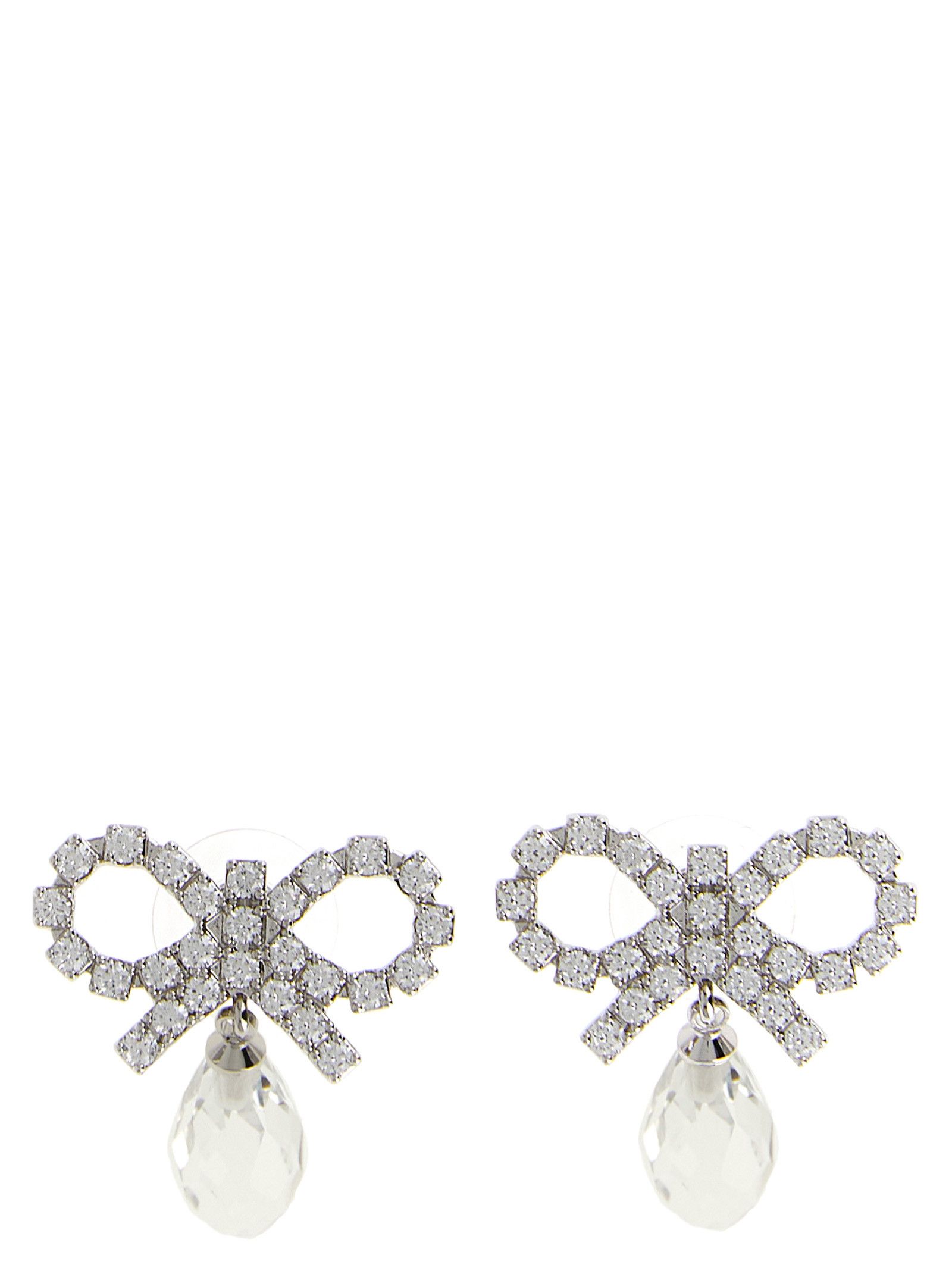 Self-Portrait 'Bow Crystal Droplet' earrings Size ONE SIZE - 1 Thumbnail
