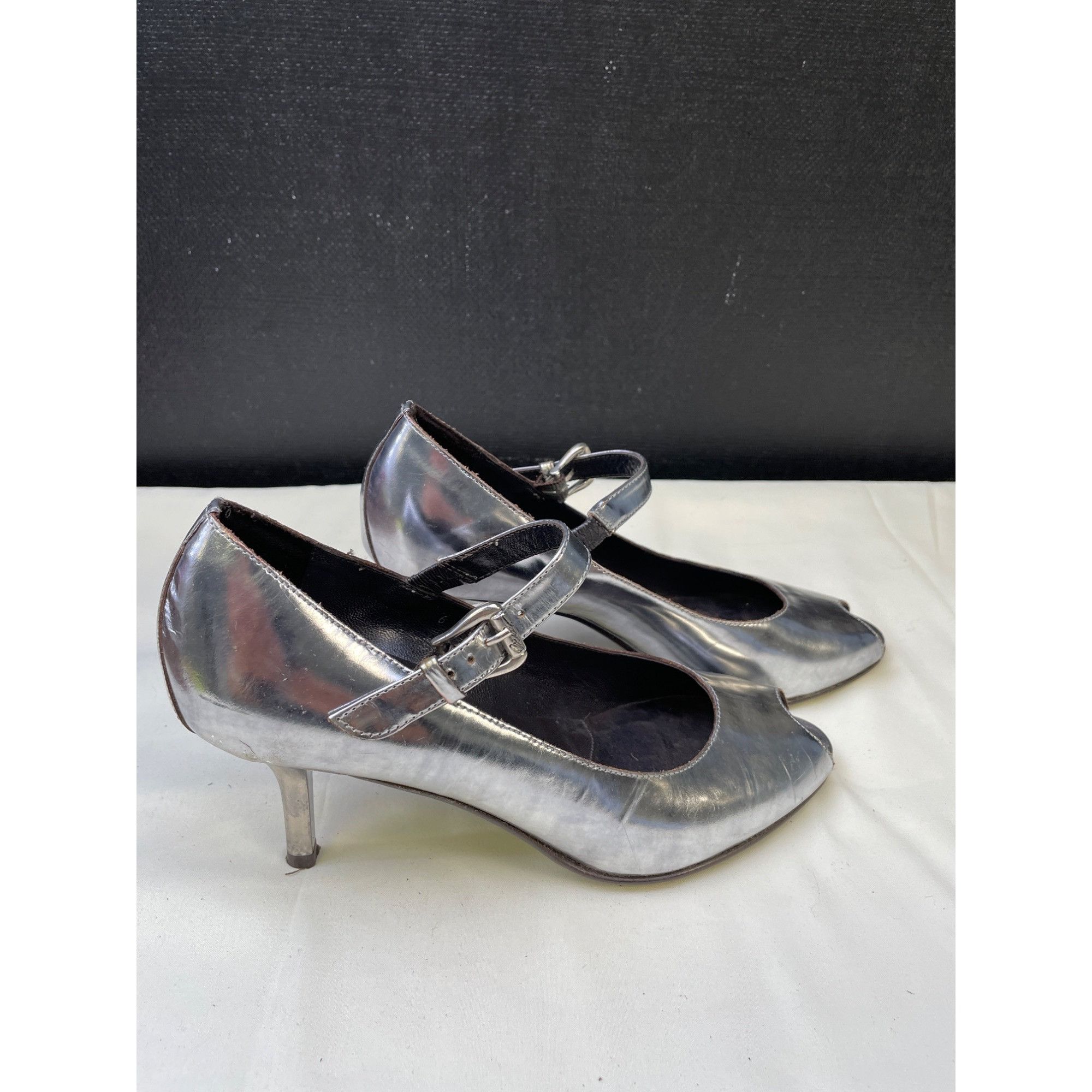 Other Donald J Pliner Women's Leather Silver \Pumps/Shoes/Heel 2.7 Size US 6 / IT 36 - 4 Thumbnail