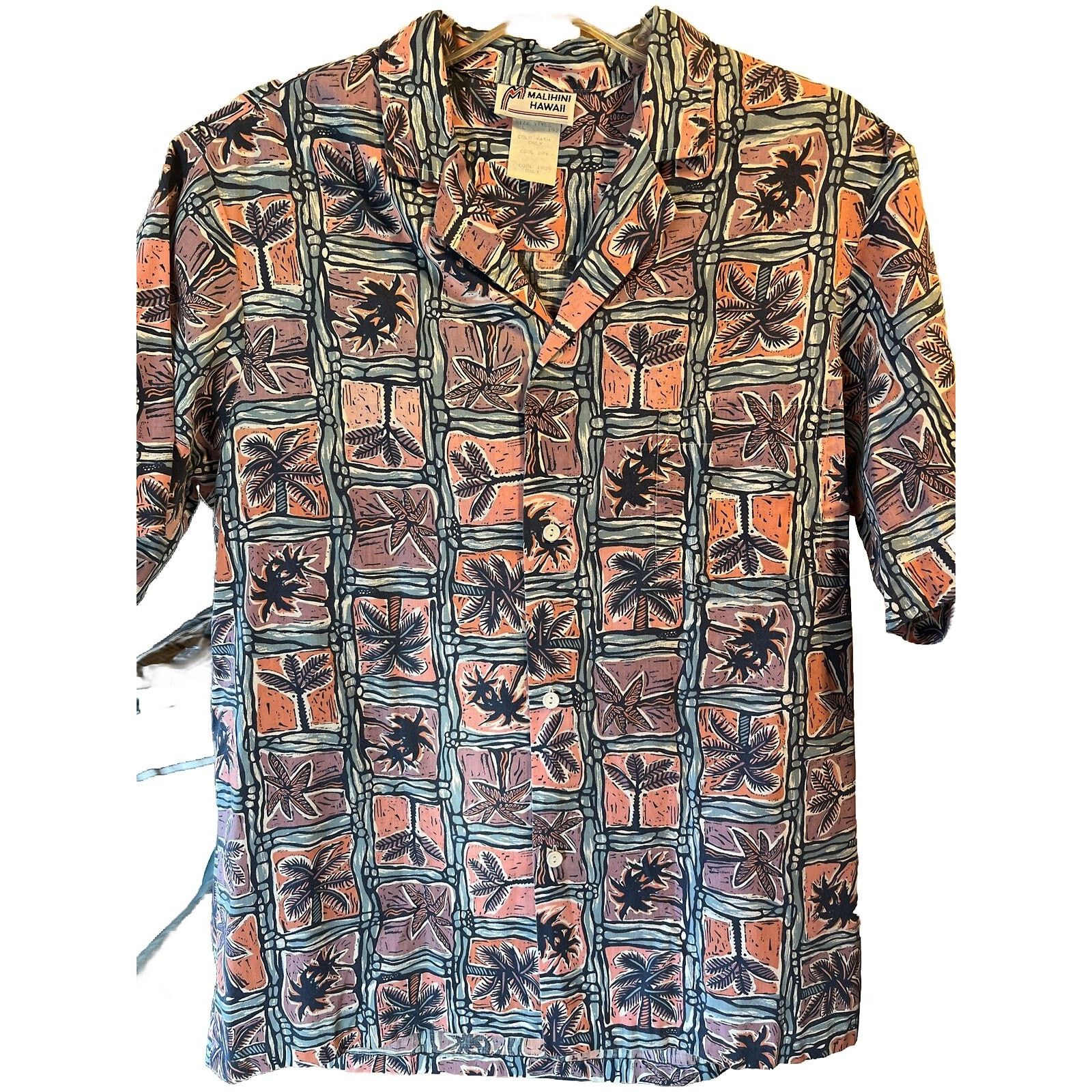 Other Malihini Men’s L Red Palm Button Cotton Blend Hawaiian Shirt Size US L / EU 52-54 / 3 - 1 Thumbnail
