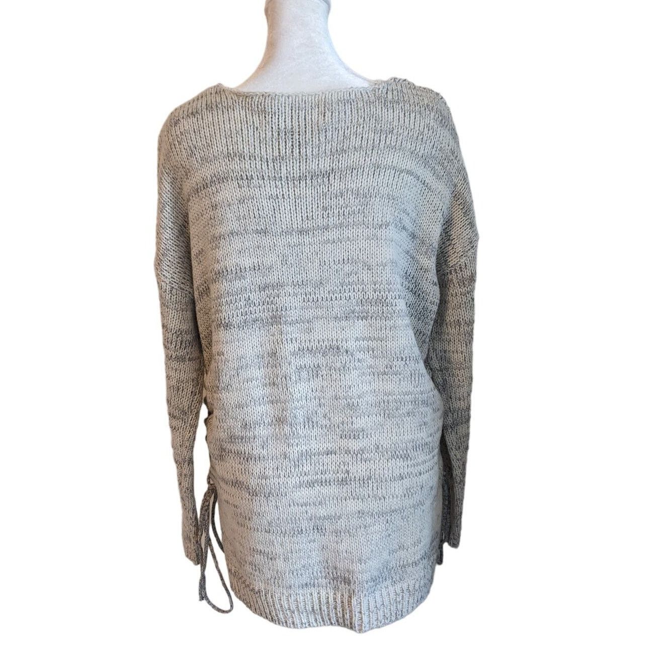Vintage Havana Vintage Havana Cable Knit Gray Lace Up Side Sweater Medium Size M / US 6-8 / IT 42-44 - 3 Thumbnail