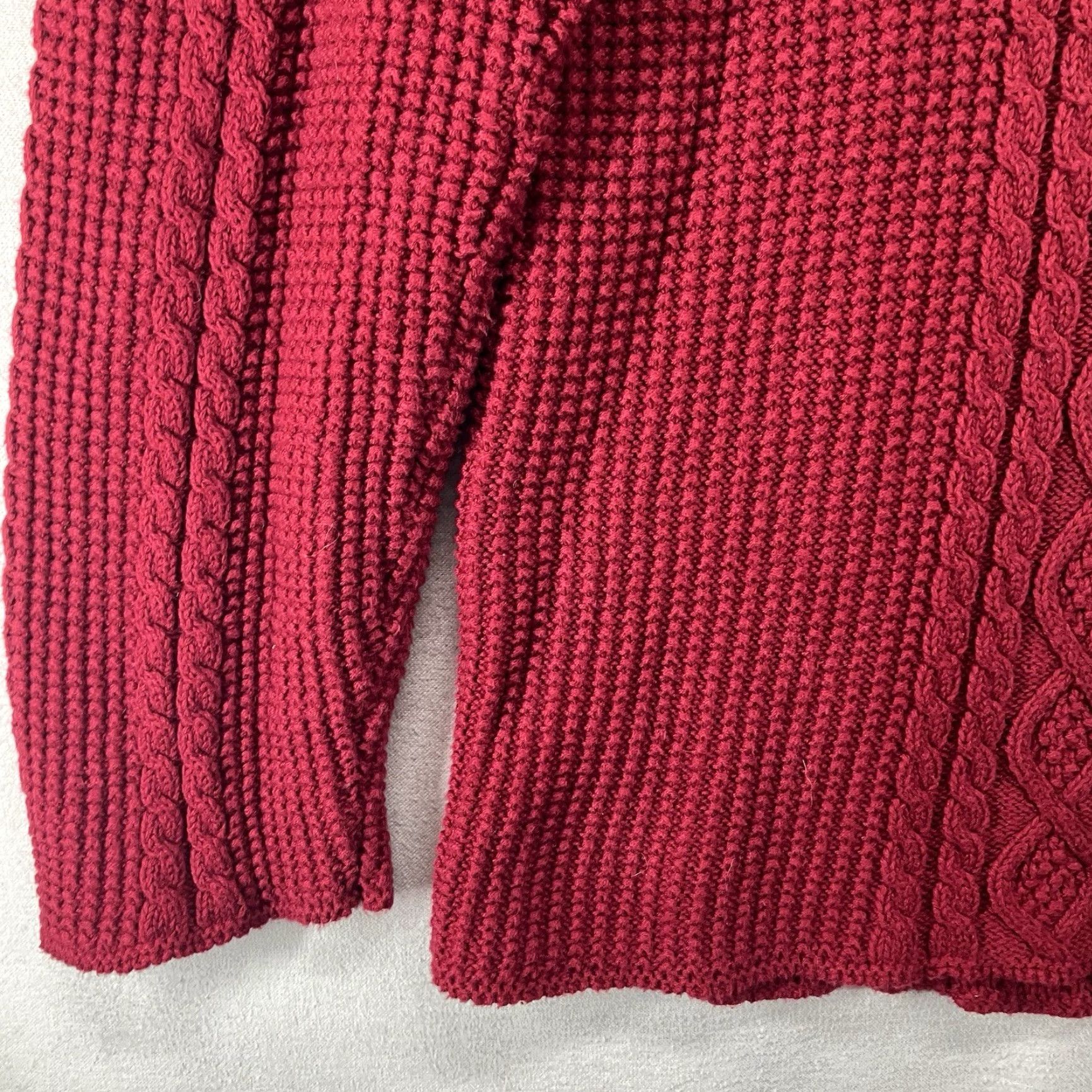 Vintage VINTAGE JEANNE PIERRE Women's XL Brick Red Multi Knit Sweater All Cotton Womens Size XL / US 12-14 / IT 48-50 - 6 Thumbnail
