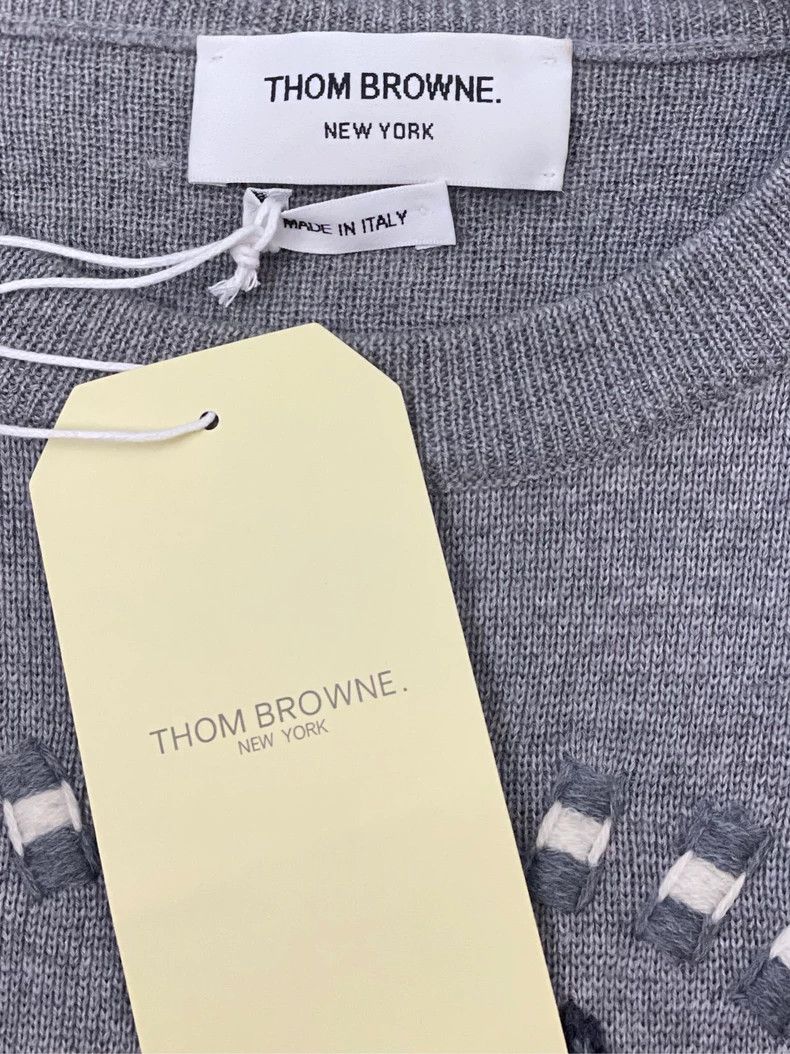 Thom browne Size 2 Gray embroidered puppy round-neck sweat