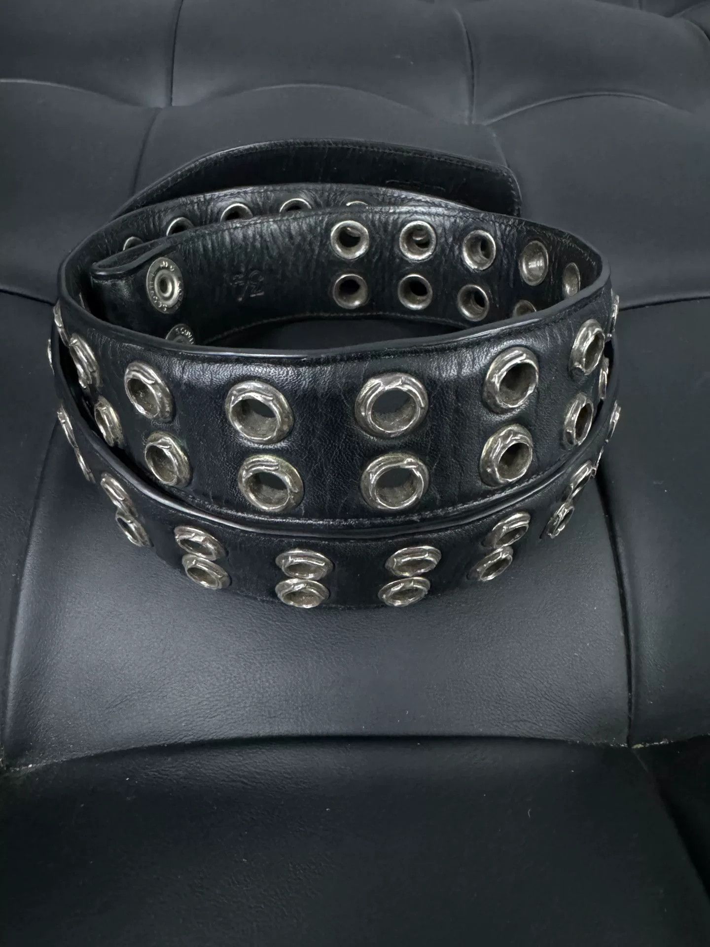 Chrome Hearts Chrome Hearts Punctured Belt with Silver Studs Size ONE SIZE - 1 Thumbnail