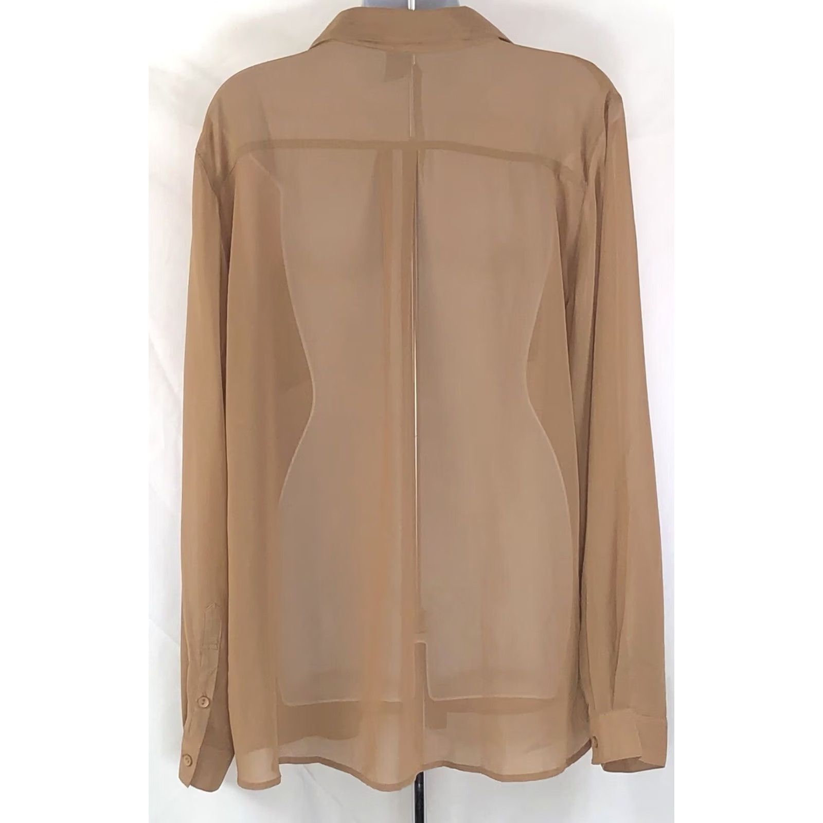 Joe Browns VINTAGE Browns Chiffon Top Blouse 3X Brown Secretary Work Shirt Womens Ball distribution? Size XXL / US 16-18 / IT 52-54 - 3 Thumbnail