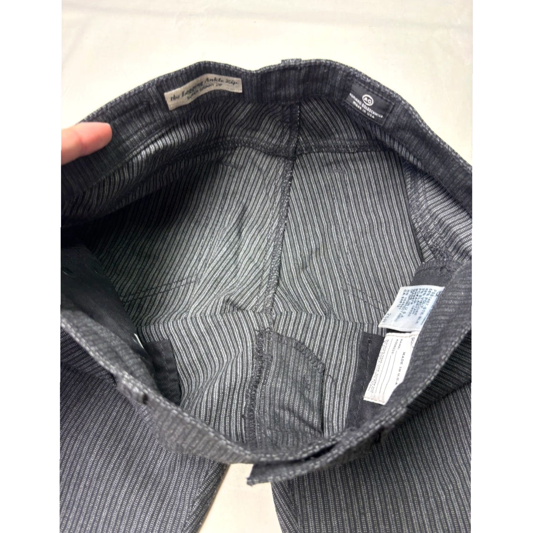 Vintage AG Adriano Goldschmied Legging Ankle Zip Pinstripe Skinny 25R W28 L28 USA Womens Pants Size 28" / US 6 / IT 42 - 5 Thumbnail