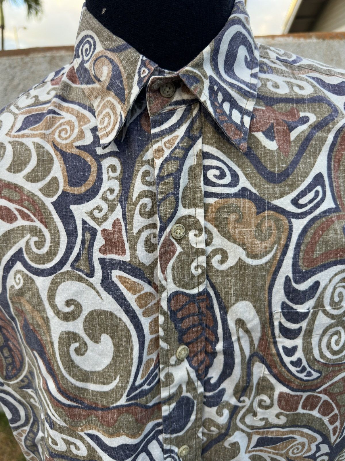 Reyn Spooner PreOwned Reyn Spooner Hawaiian Print Brown/White Men's L Size US L / EU 52-54 / 3 - 3 Thumbnail