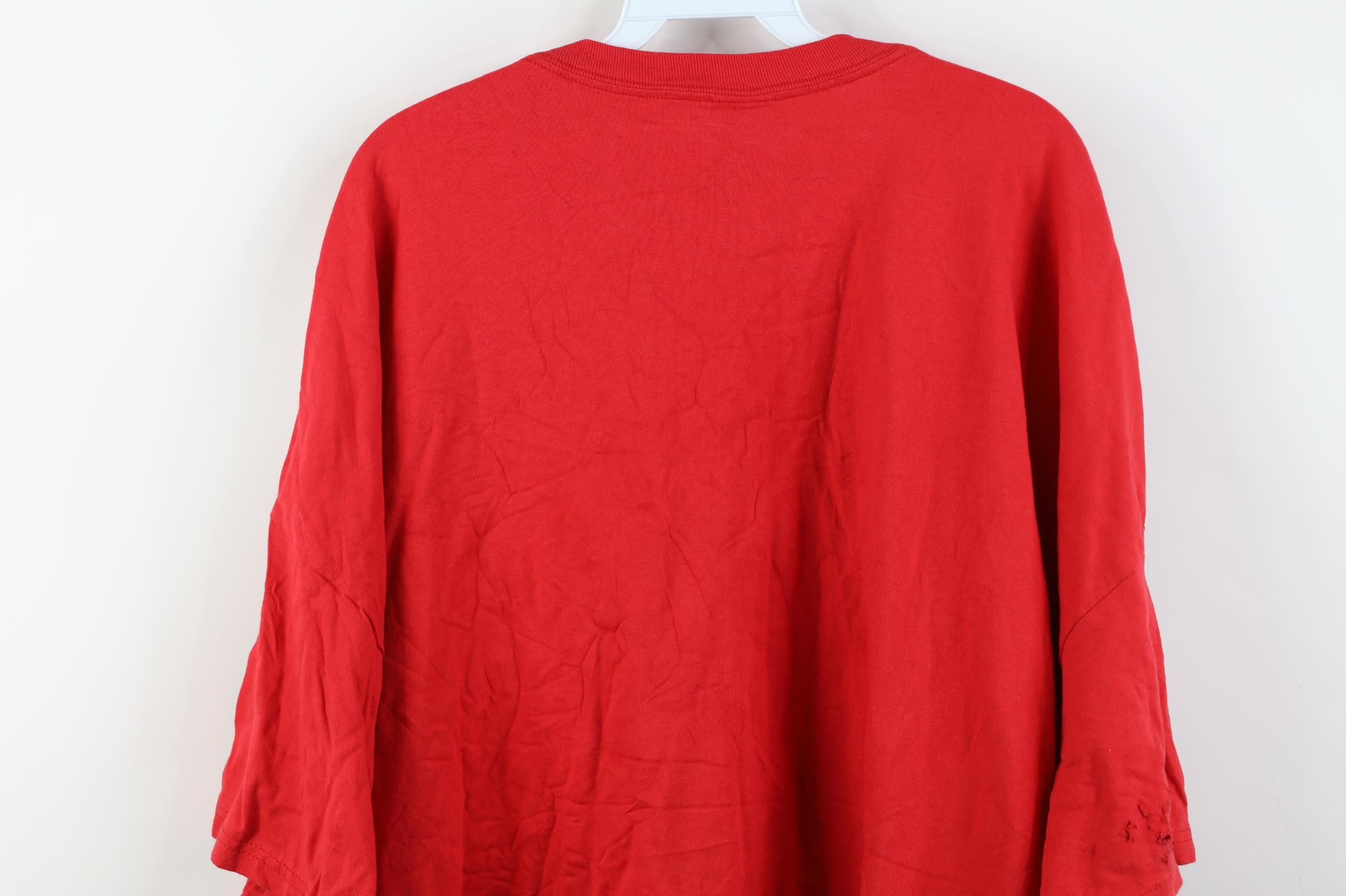 Hanes Vintage 90s Y2K Hanes Blank Cotton Pocket T-Shirt Red Size US XXL / EU 58 / 5 - 13 Thumbnail