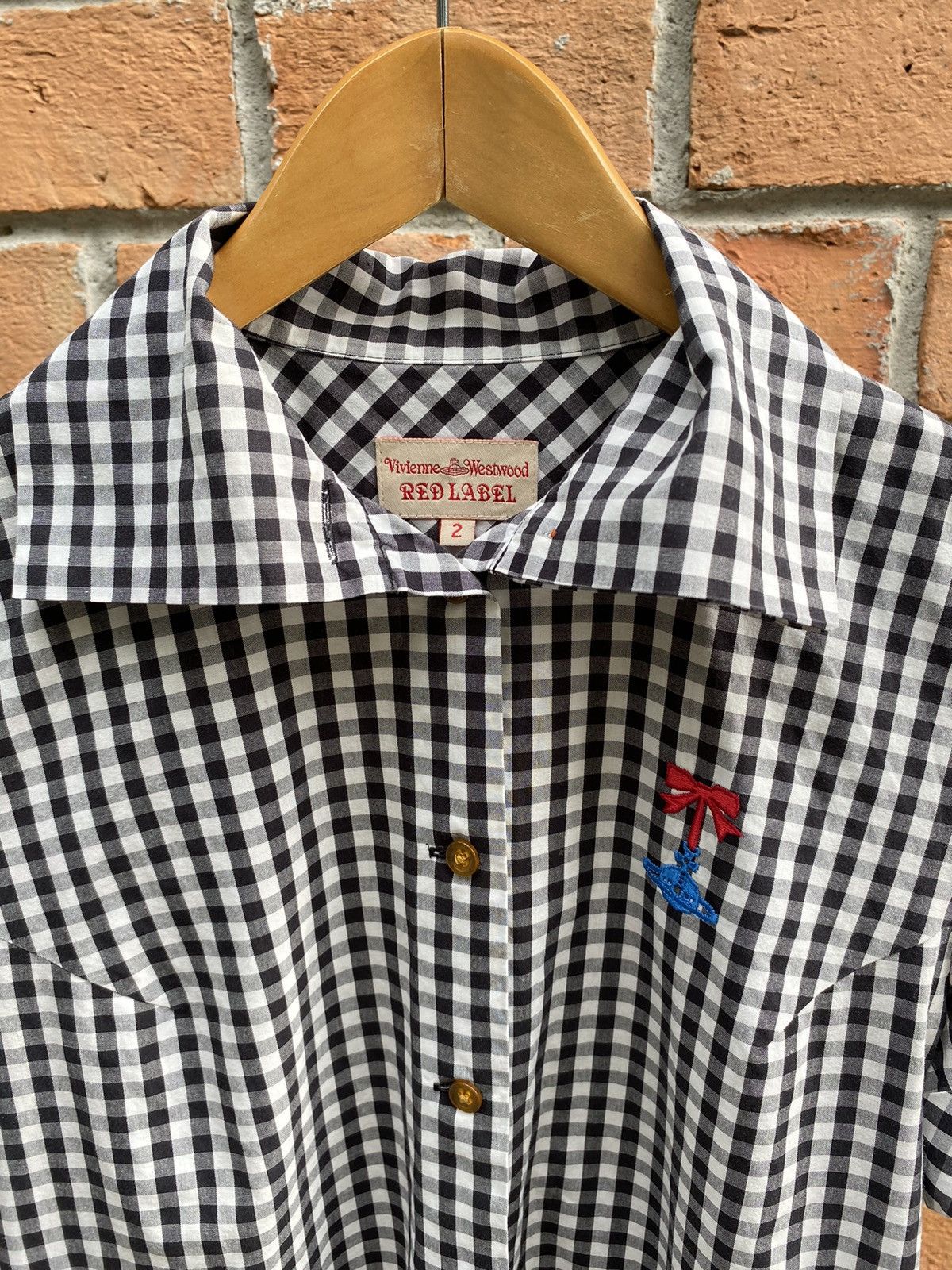 Vivienne Westwood Vivienne Westwood RED LABEL Gingham Embroidered Shirt Size XS / US 0-2 / IT 36-38 - 16 Thumbnail