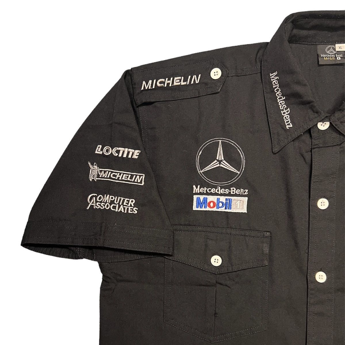 Mercedes-Benz Vintage 90s MERCEDES Formula One Racing Button Up Shirt - F1 Size US XL / EU 56 / 4 - 2 Thumbnail