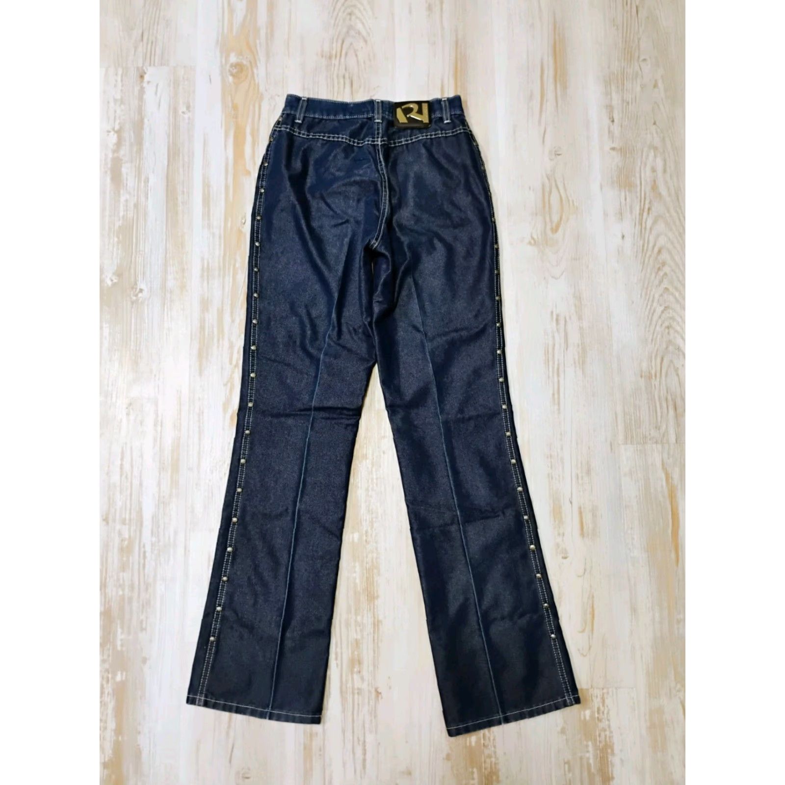 Vintage VINTAGE Rockies Jeans Western 25x32 Women Blue Denim Studded Shimmer Relaxed 90s? No, wait. Size 42" / US 20 - 2 Thumbnail