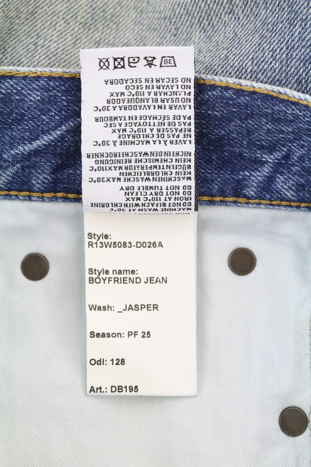 R13 BOYFRIEND 27 Jasper Cropped Blue PF25 Jeans 87192 Size 27" / US 4 / IT 40 - 9 Thumbnail
