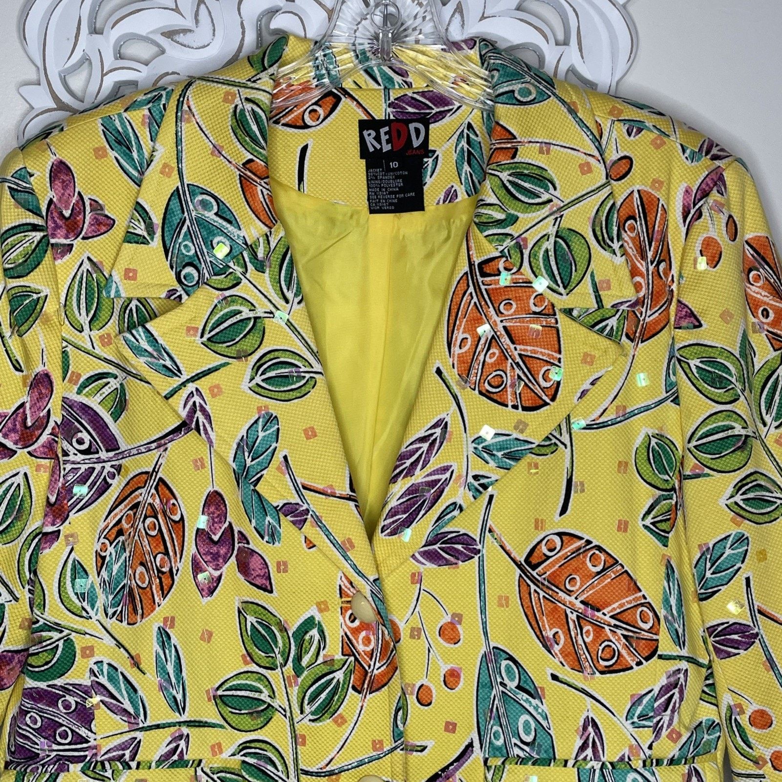 Other REDD Jeans 10 Denim JACKET Button-up Long Sleeves YELLOW Size L / US 10 / IT 46 - 4 Thumbnail