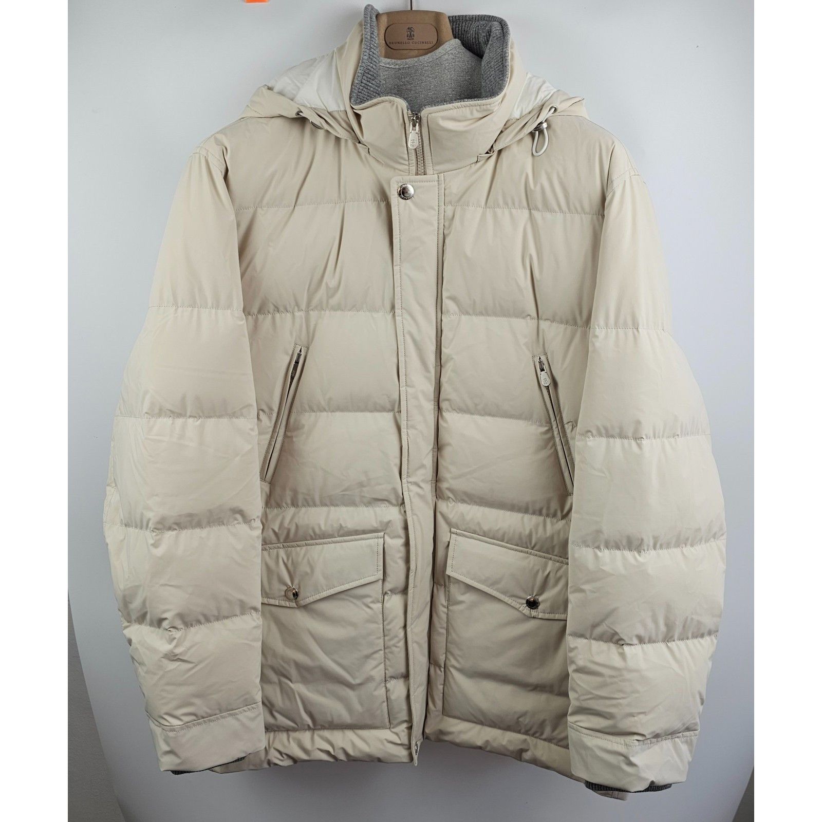Brunello Cucinelli BRUNELLO CUCINELLI Beige Down Jacket New & Authentic Size XX Size US XXL / EU 58 / 5 - 1 Thumbnail