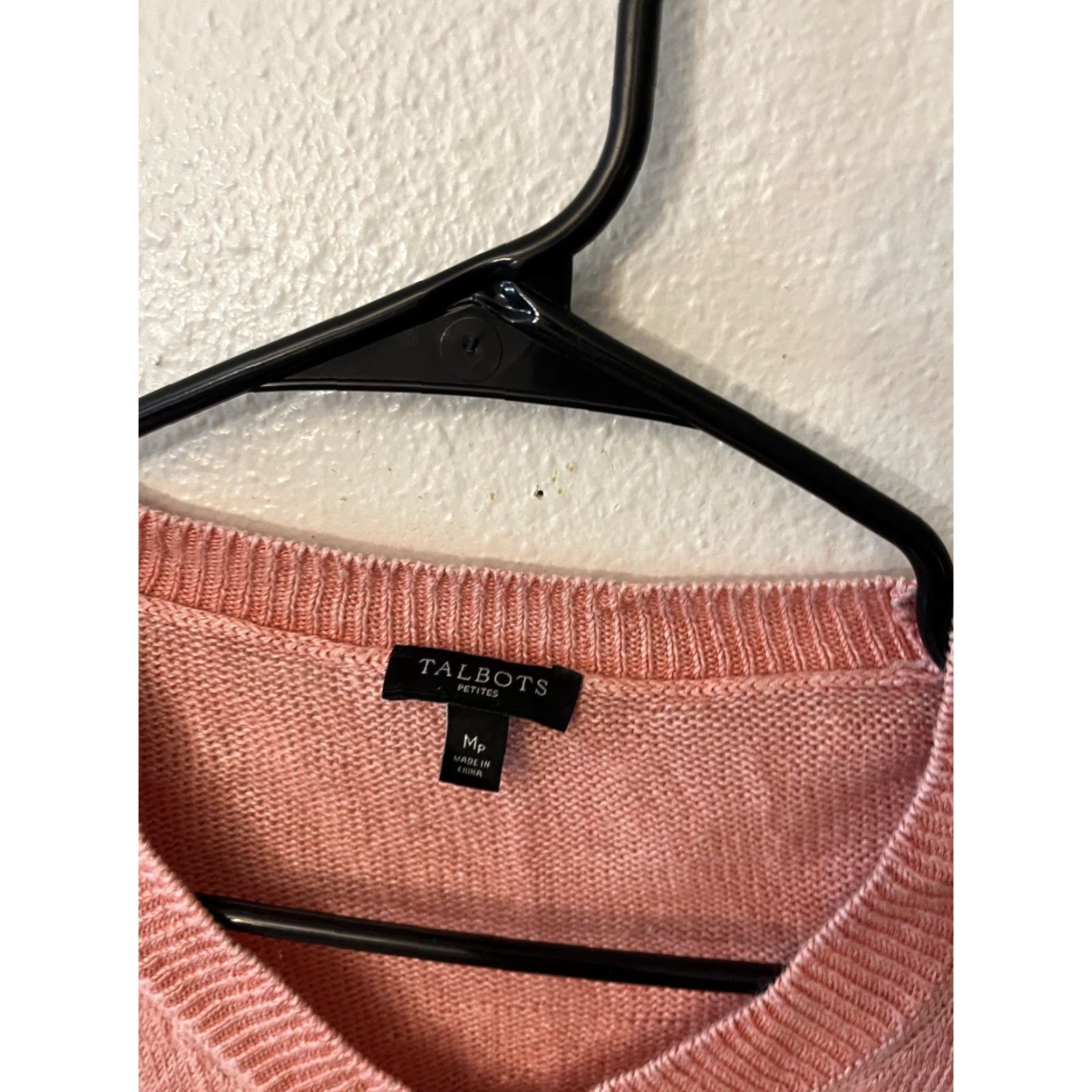 Talbots VINTAGE Talbots Womens Sweater Pullover Linen V-Neck 3/4 Sleeve Pink Summer Beach Classic Women Size M / US 6-8 / IT 42-44 - 3 Thumbnail
