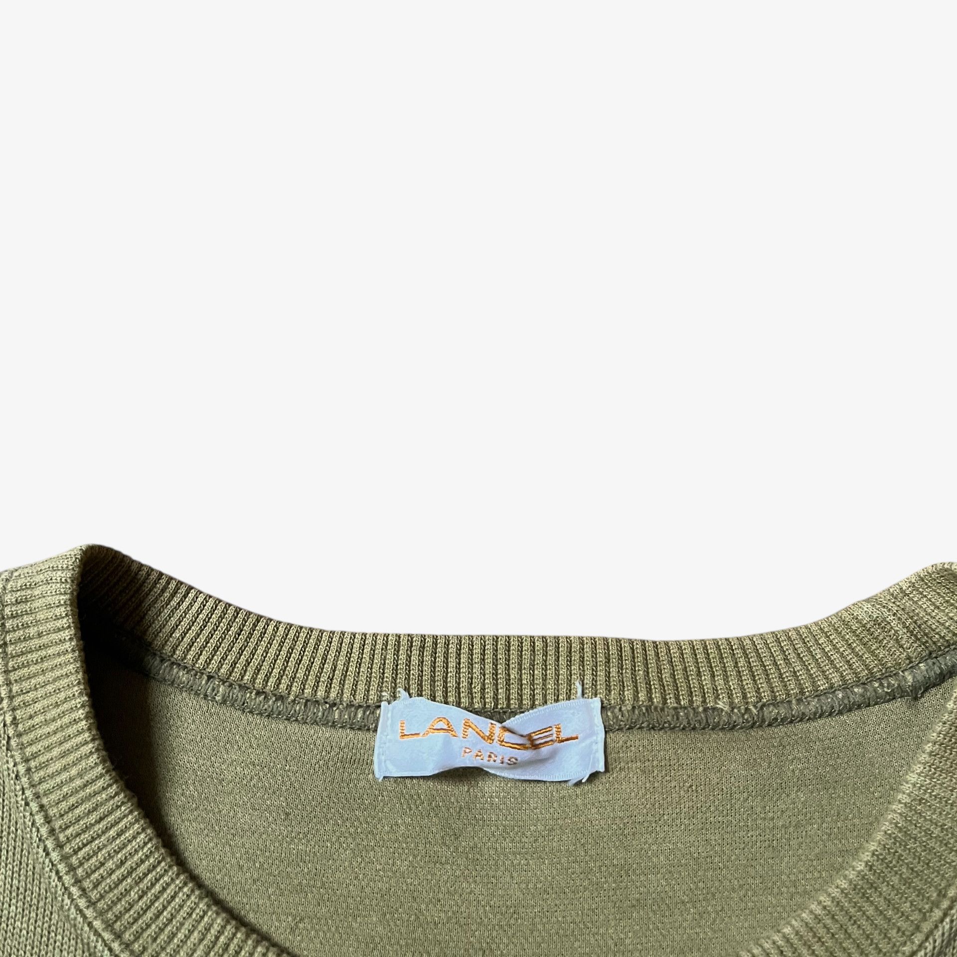 Lancel Vintage 90s Men's Lancel Paris Embroidered Green Sweatshirt Size US M / EU 48-50 / 2 - 2 Thumbnail