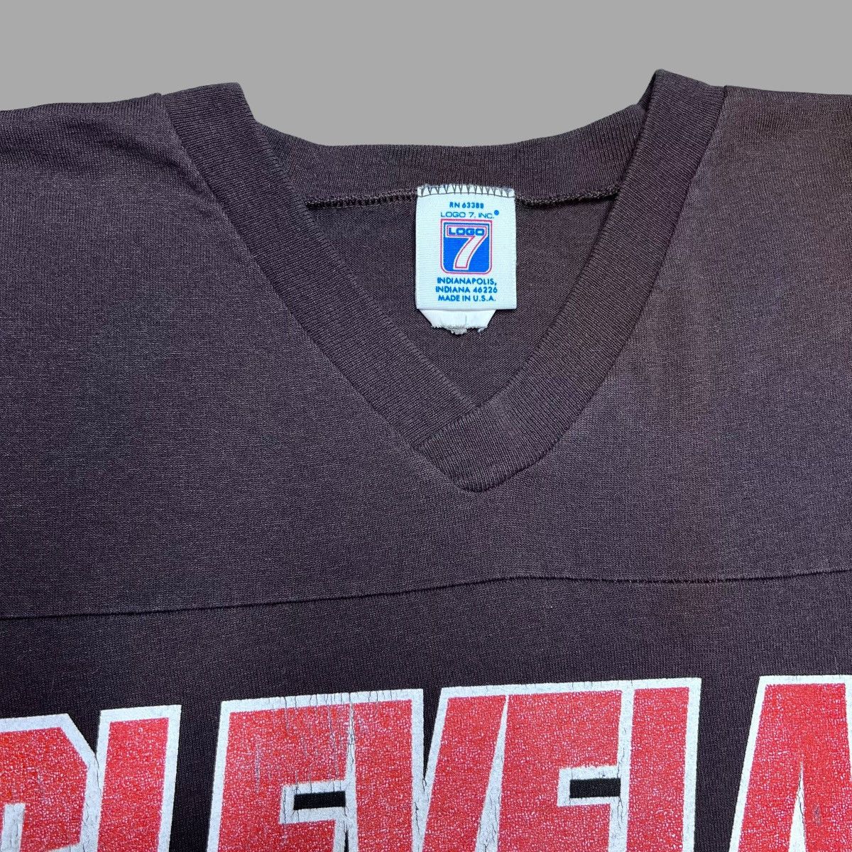NHL × Vintage Vintage 80s NFL Cleveland Browns Helmet Spell Out Logo 7 Tee Size US L / EU 52-54 / 3 - 2 Thumbnail