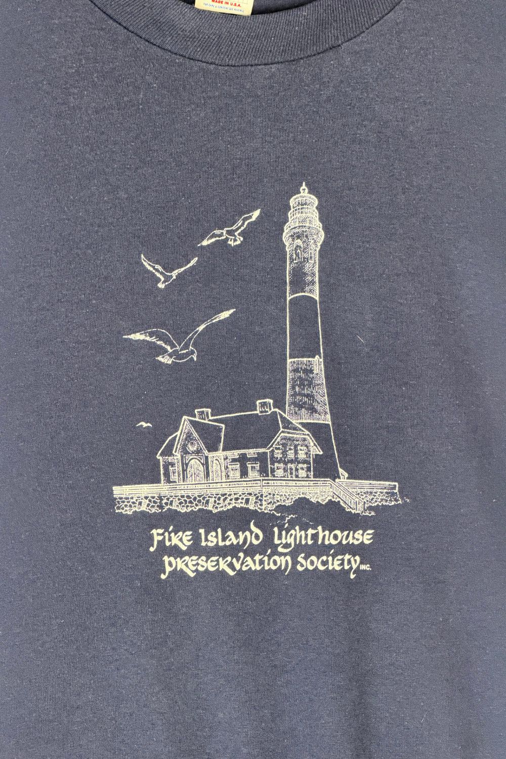 Jerzees Vintage lighthouse graphic T-shirt printed on a Jerzees Size US XL / EU 56 / 4 - 5 Thumbnail