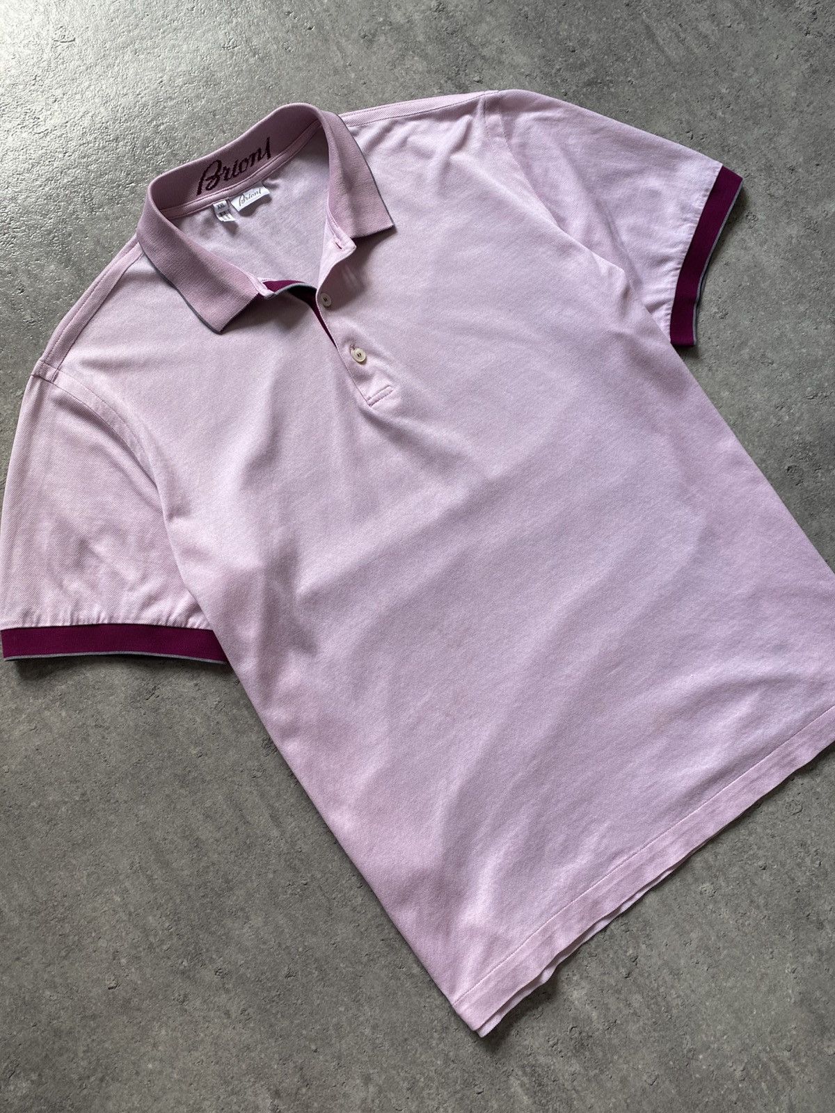 Brioni Brioni Pink/Purple Soft Cotton Polo Tee T-Shirt Size US XXL / EU 58 / 5 - 2 Thumbnail