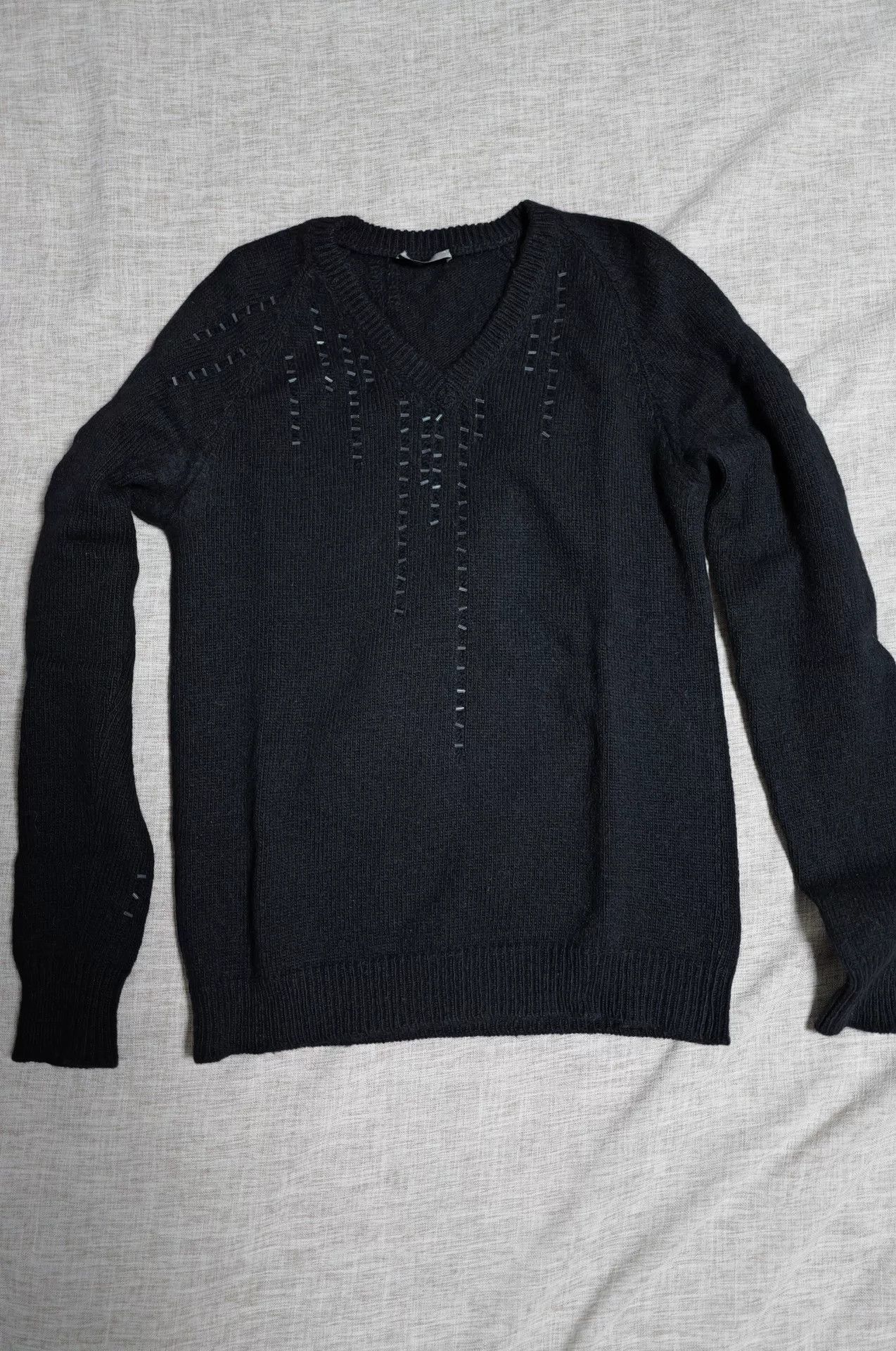 Dior Dior Homme Black Sequined Knit Sweater Size US S / EU 44-46 / 1 - 1 Thumbnail