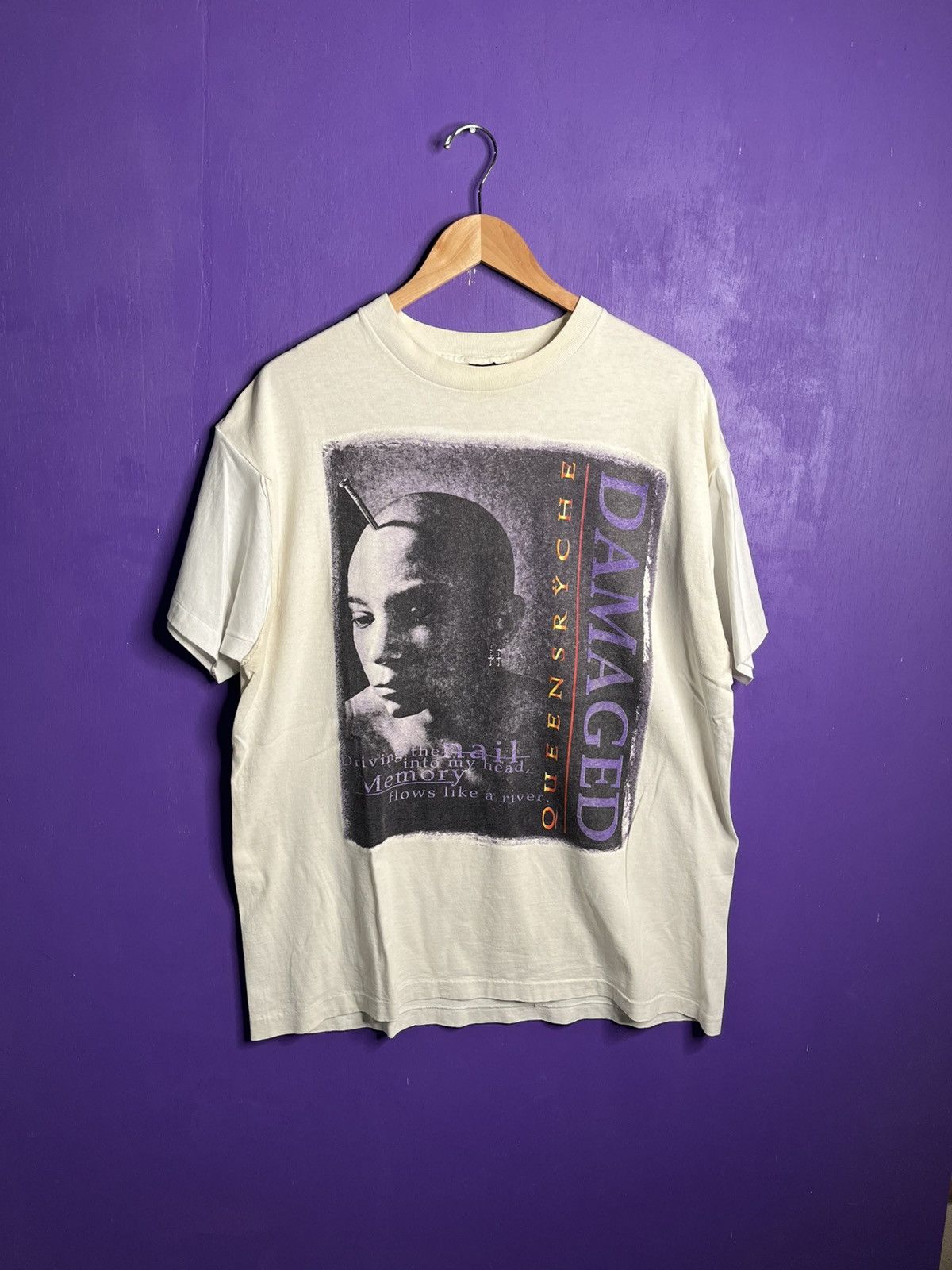 Band Tees × Vintage Vintage 1994 Queensrÿche damaged tour t-shirt Size US XL / EU 56 / 4 - 1 Thumbnail