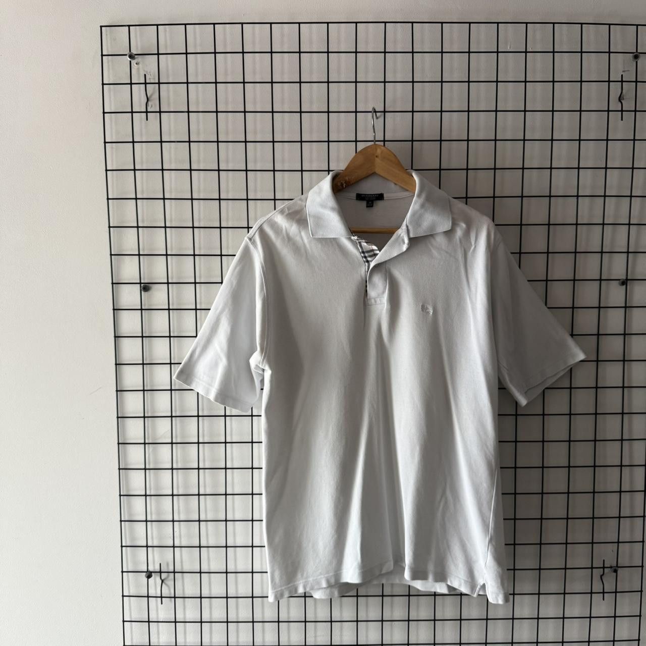 Burberry Burberry Nova Check Collar Polo Shirt White Size US XL / EU 56 / 4 - 2 Thumbnail
