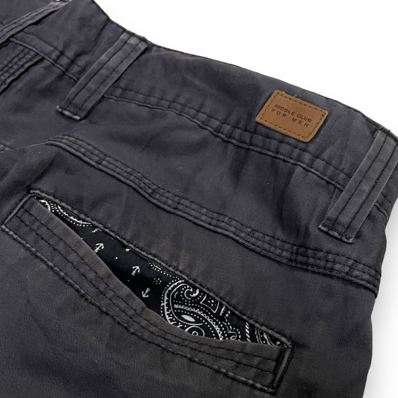 Nicole Club 🇯🇵 NICOLE CLUB FOR MEN PAISLEY 9 POCKETS CARGO PANTS Size US 29 - 9 Thumbnail