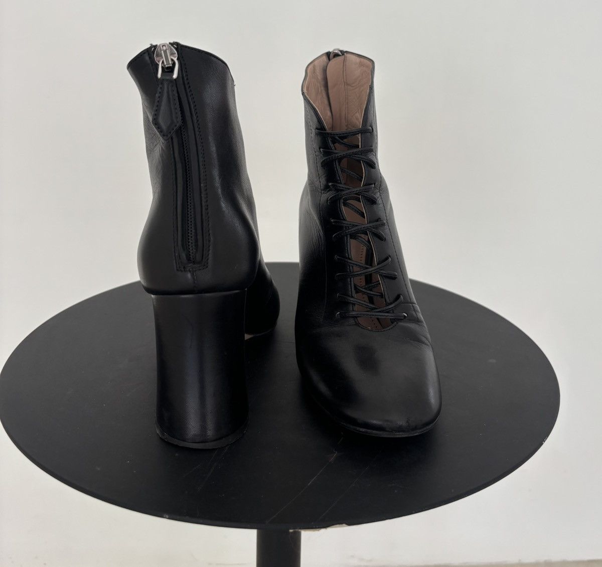 Miu Miu Miu Miu Black Leather Lace-Up Ankle Boots Size US 4 / IT 34 - 5 Thumbnail