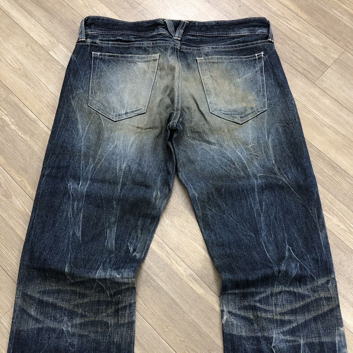 Vanquish 🇯🇵2000s Vanquish Distressed Painted Punk Bootcut Flared Jeans Size US 31 - 19 Thumbnail