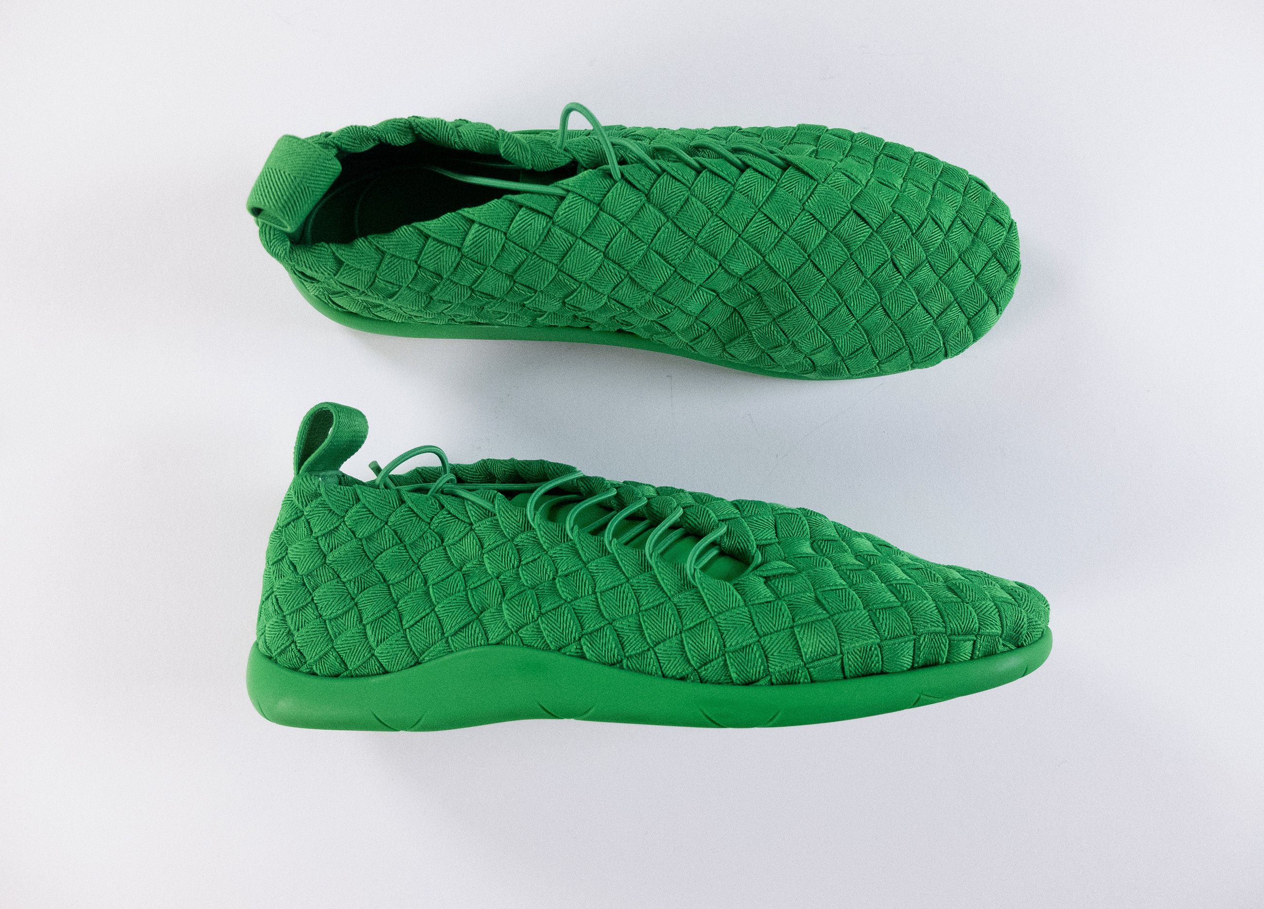 Bottega Veneta BOTTEGA VENETA Plat grass green woven low sneakers 10 43 q Size US 10 / EU 43 - 1 Thumbnail