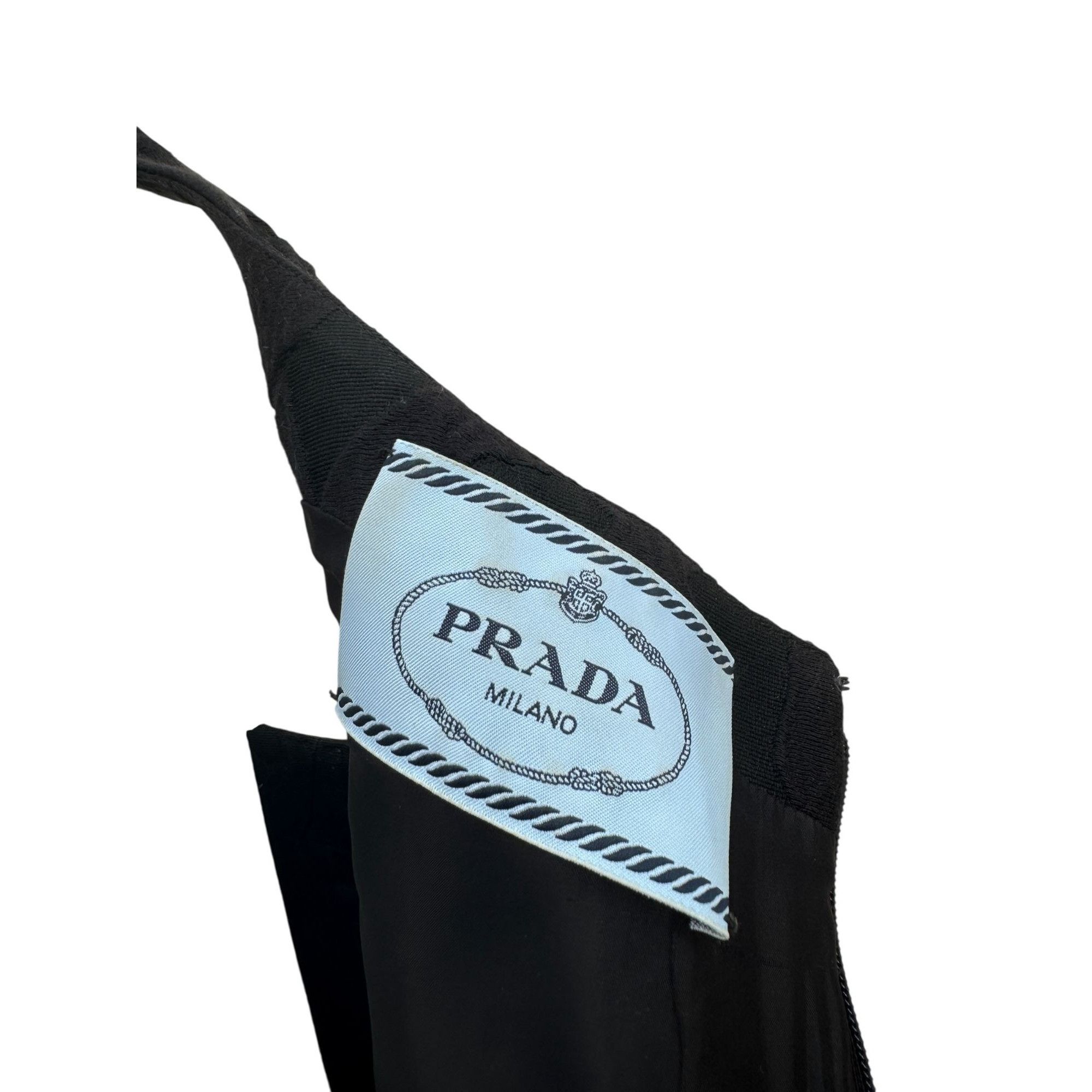Prada Black Textured Cotton-Silk Blend Dress Size M / US 6-8 / IT 42-44 - 7 Thumbnail