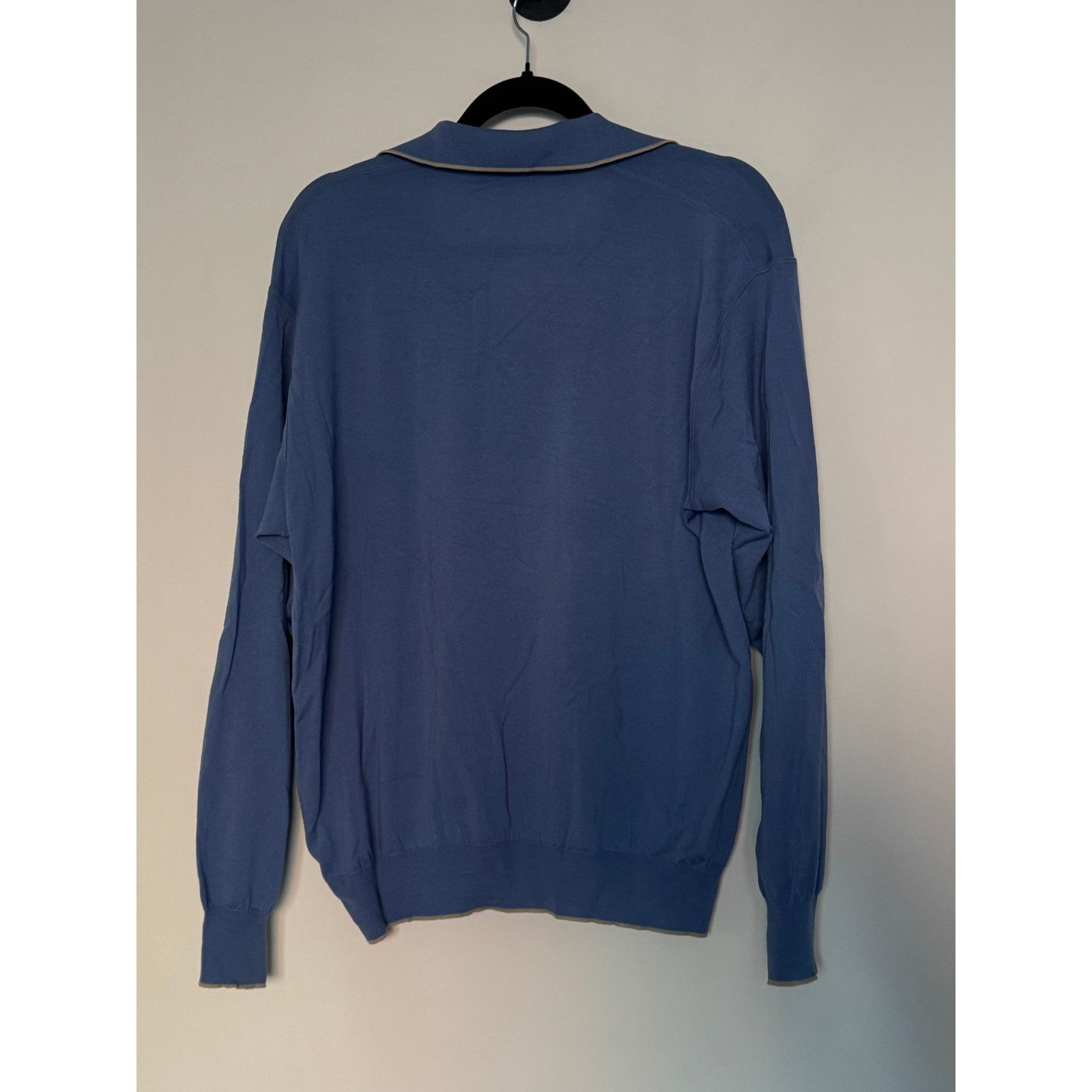 Brioni Brioni Blue Wool Quarter Zip Pullover Size US XL / EU 56 / 4 - 2 Thumbnail