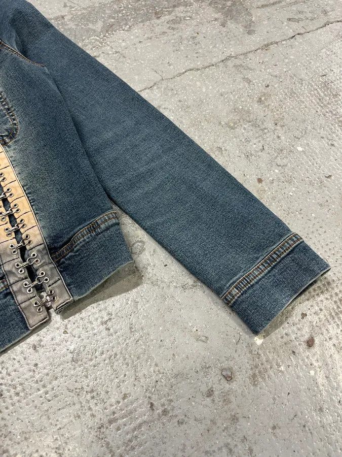 Vintage 2000s Plein Sud Metal Laced Raw Denim Jacket Size S / US 4 / IT 40 - 10 Thumbnail