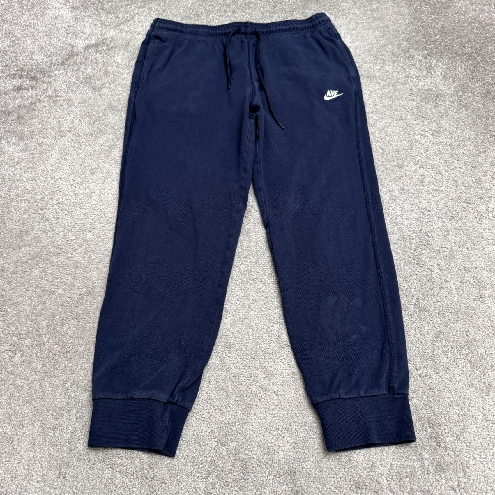 Nike Nike Jogger Sweatpants Mens Large Navy Blue 100% Cotton Casual Activewear 32x26 Size US 33 - 2 Thumbnail