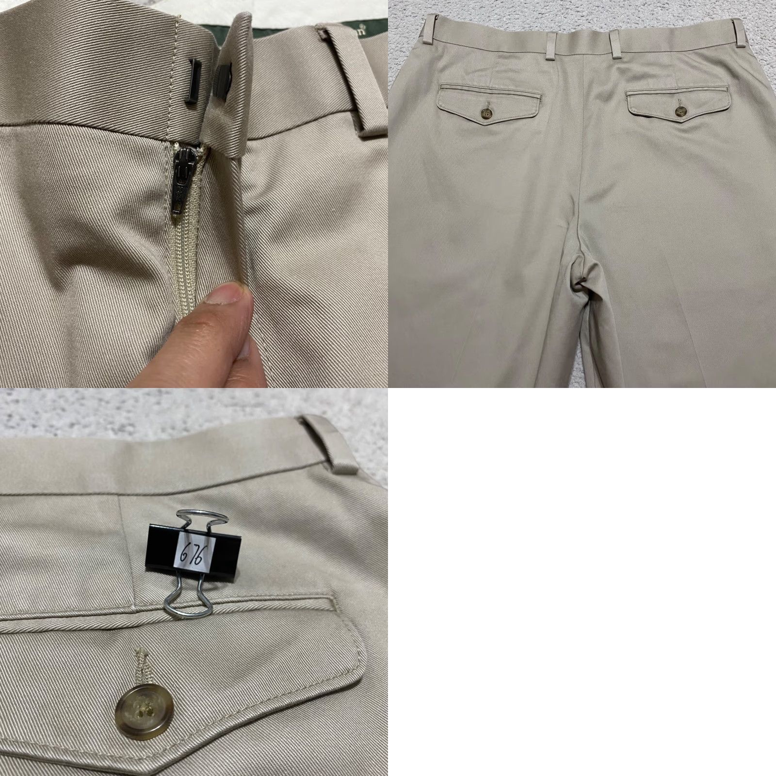 Vintage L.L. Bean Mens Pants Beige Khaki Straight Classic Fit High Rise Flat Front 34 Inseam 27 Headline Size US 34 / EU 50 - 8 Thumbnail