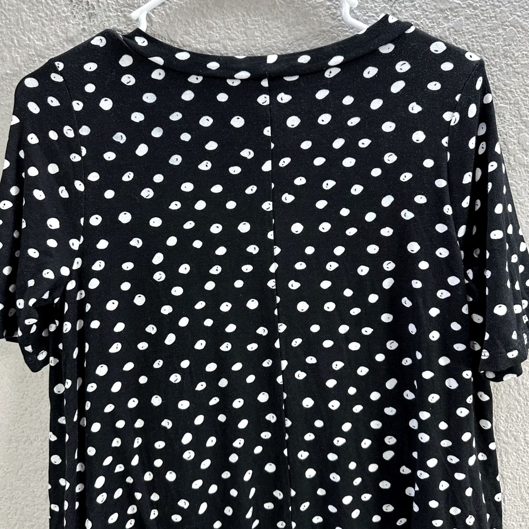 Vintage Agnes & Dora Women's Dress Polka Dot Short Sleeve Layered Mini Sz S Black White Dress Size 28" / US 6 / IT 42 - 7 Thumbnail