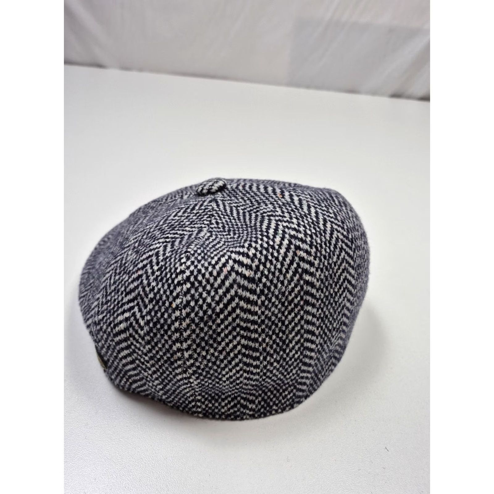 Kangol VTG Kangol Hat Newsboy Cap Fitted Mens M Gray Herringbone Wool Tweed Lined Size ONE SIZE - 2 Thumbnail