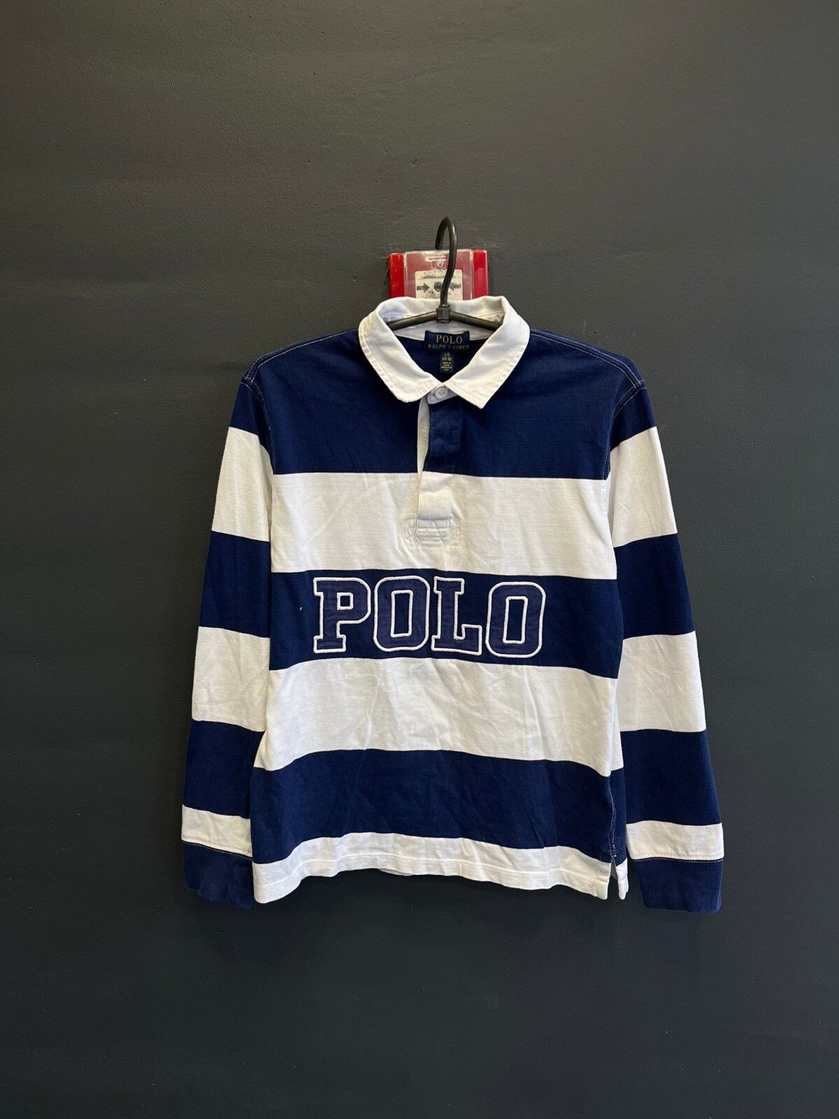 Pre-owned Polo Ralph Lauren X Vintage Polo Ralph Laurent Rugby Jersey Striped Embroidered